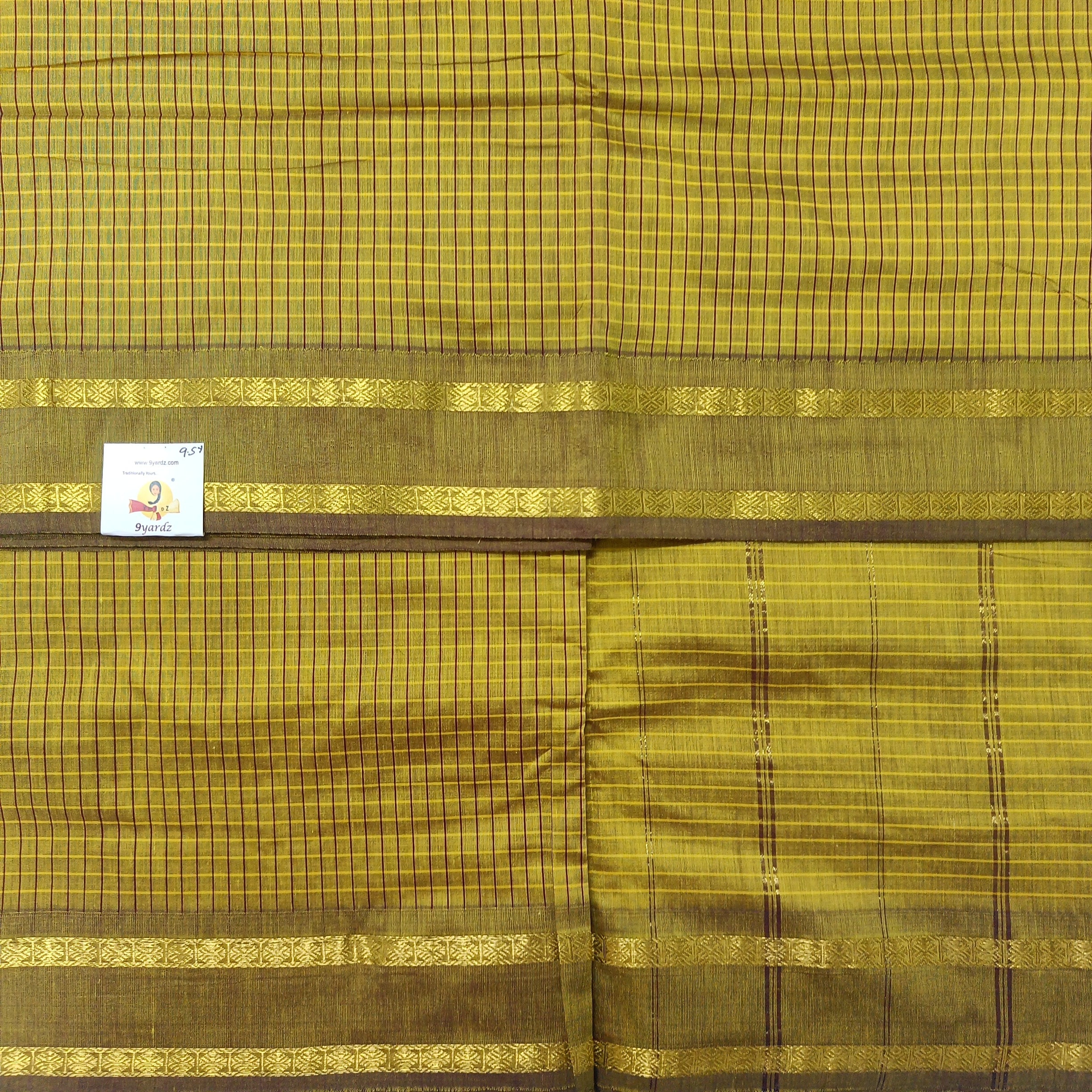 Kalyani Cotton checked madisar 9.5yardz