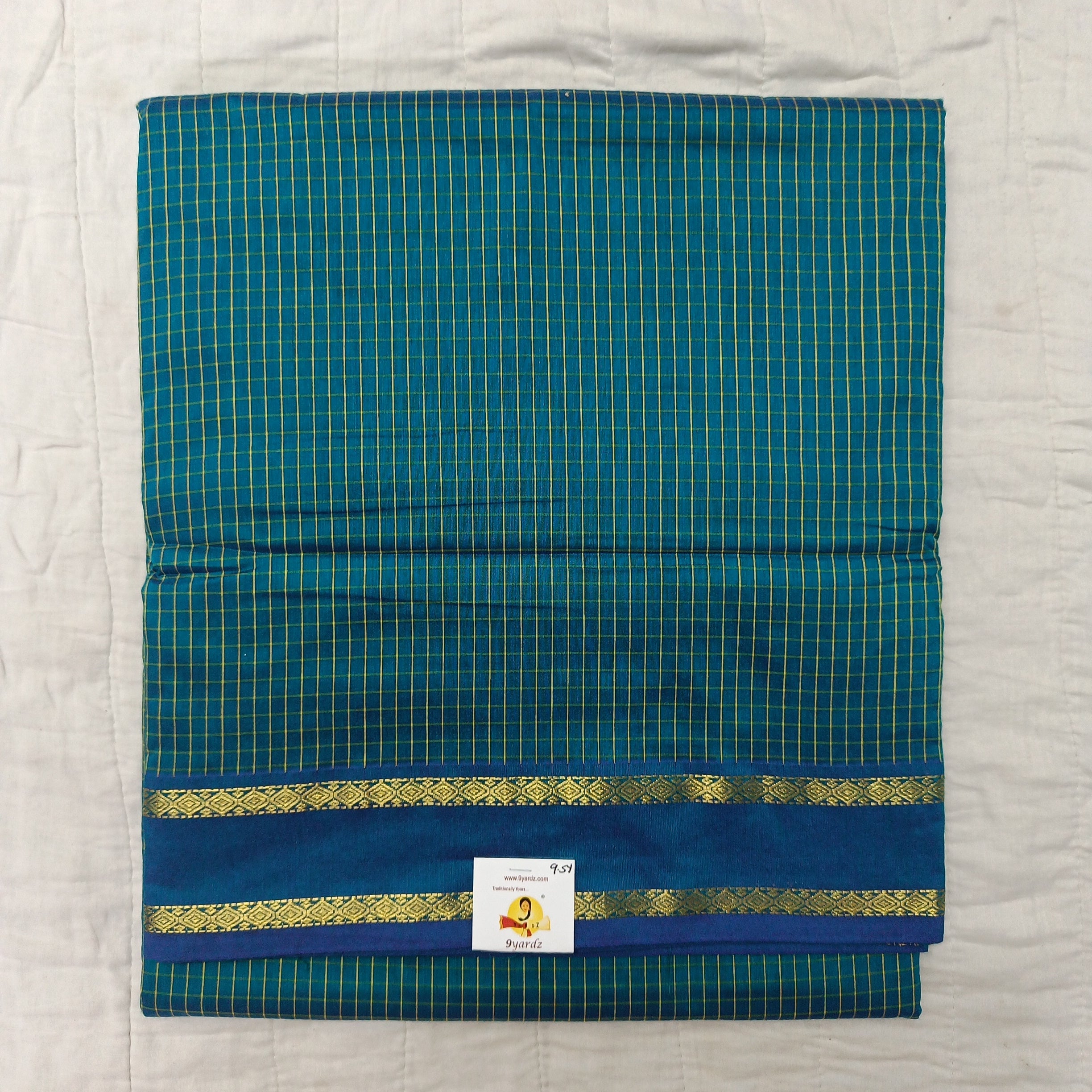 Kalyani Cotton checked madisar 9.5yardz