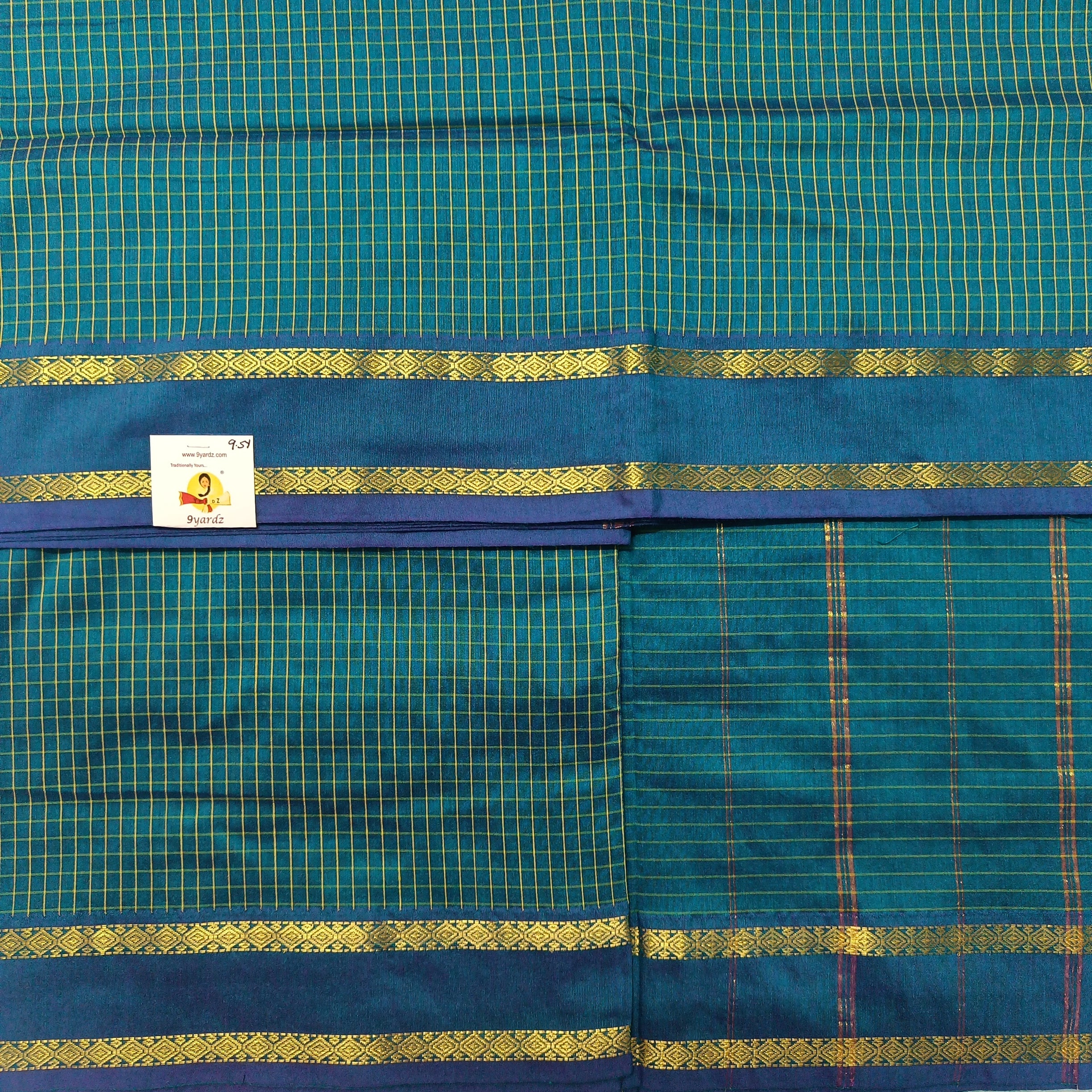 Kalyani Cotton checked madisar 9.5yardz