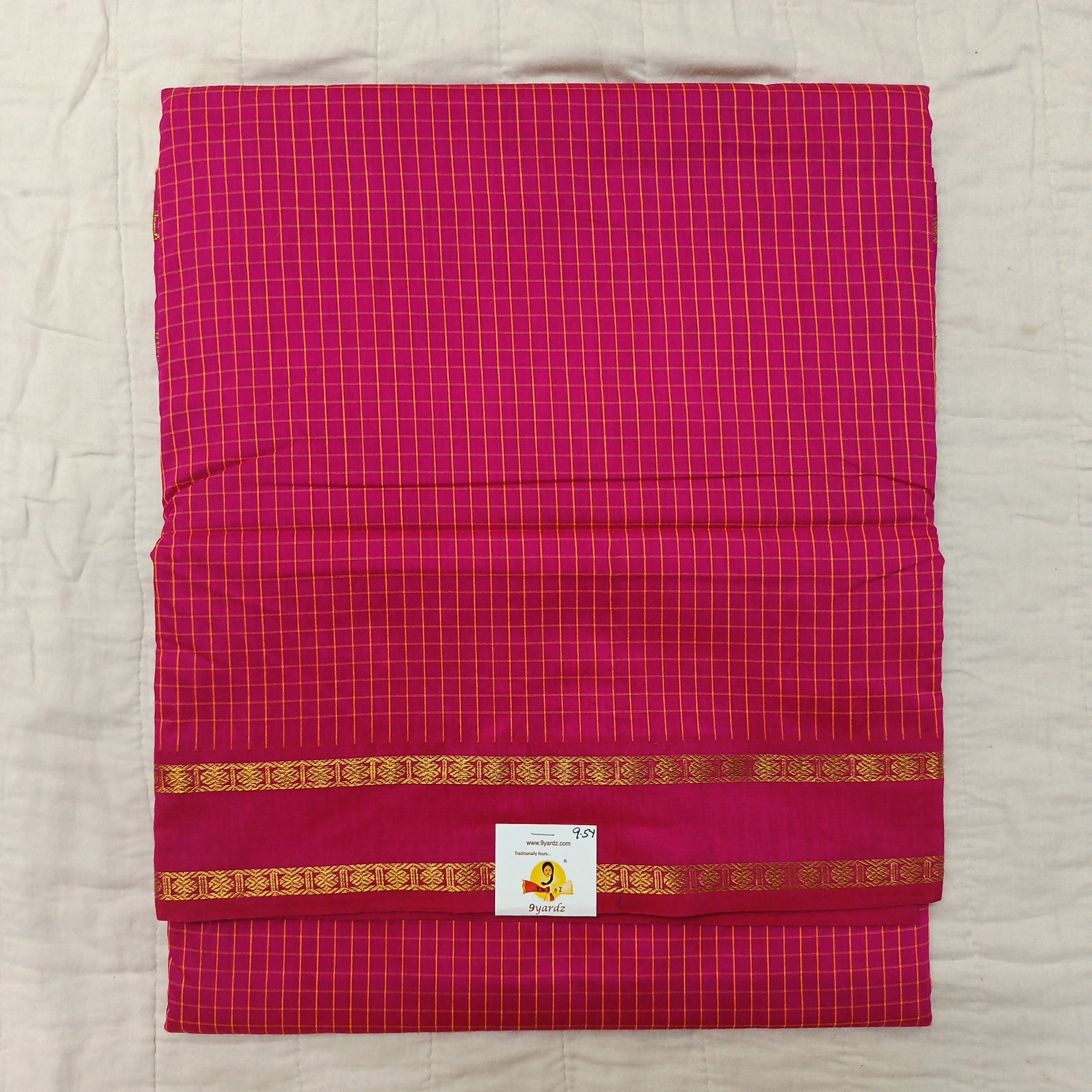Kalyani Cotton checked madisar 9.5yardz