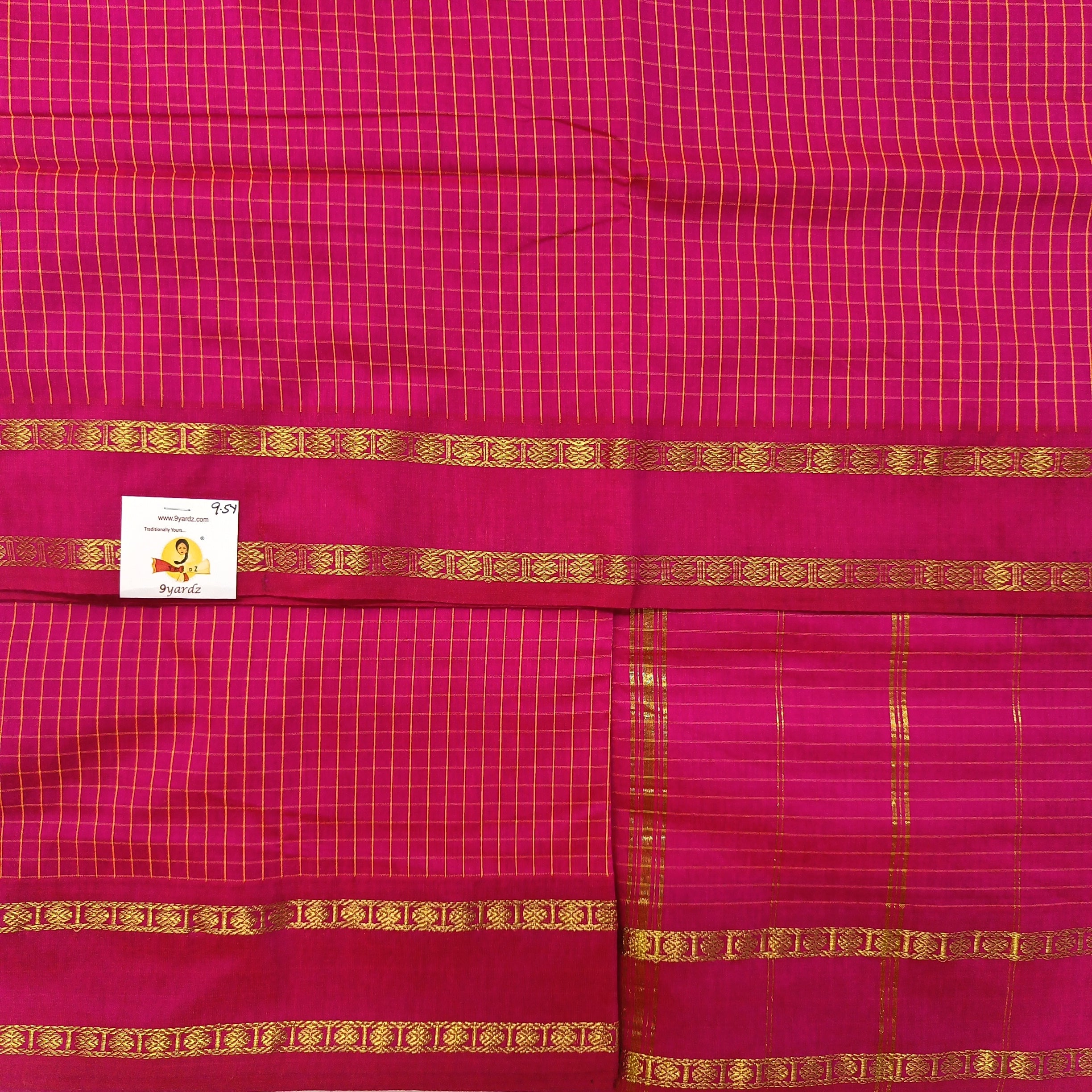 Kalyani Cotton checked madisar 9.5yardz