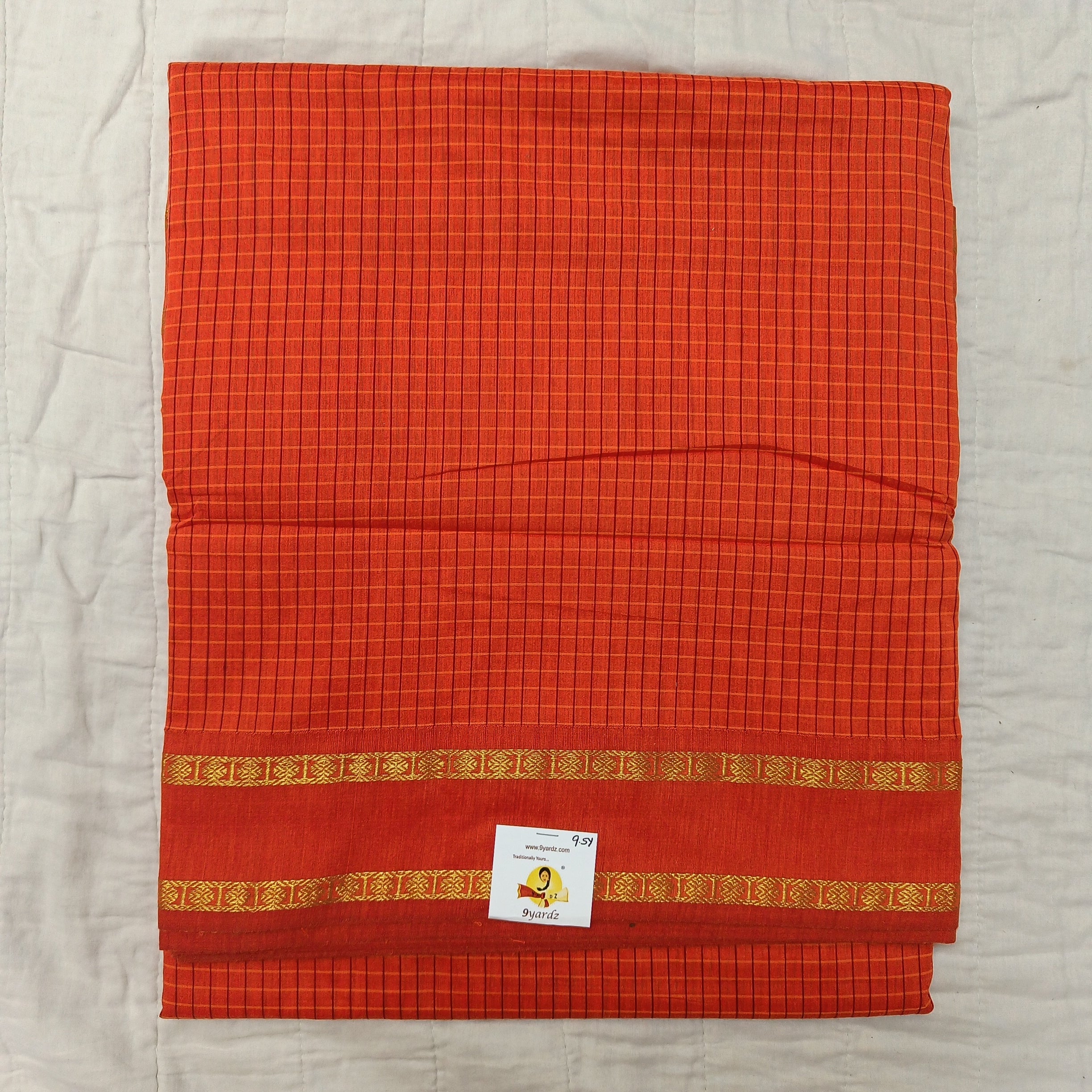 Kalyani Cotton checked madisar 9.5yardz