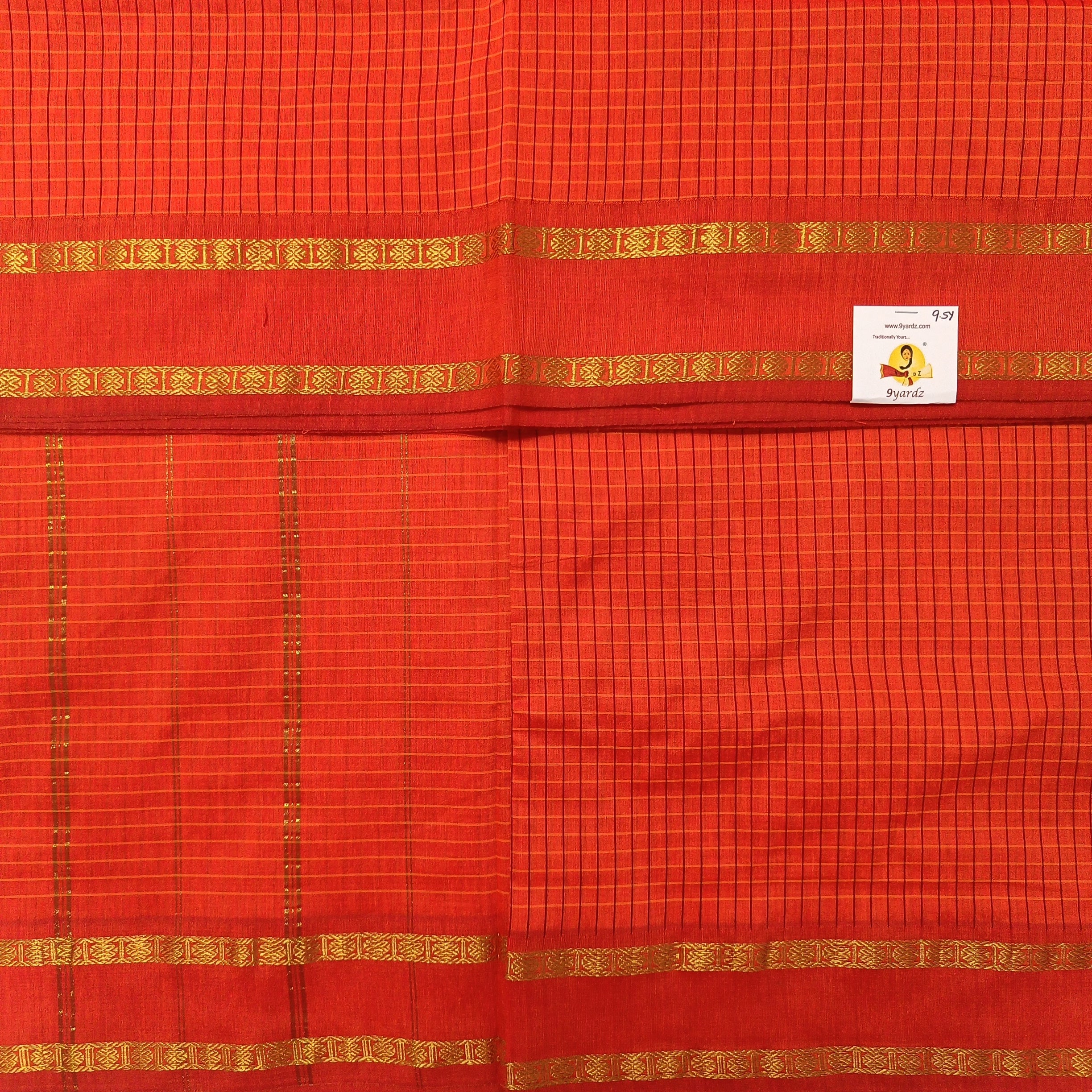 Kalyani Cotton checked madisar 9.5yardz