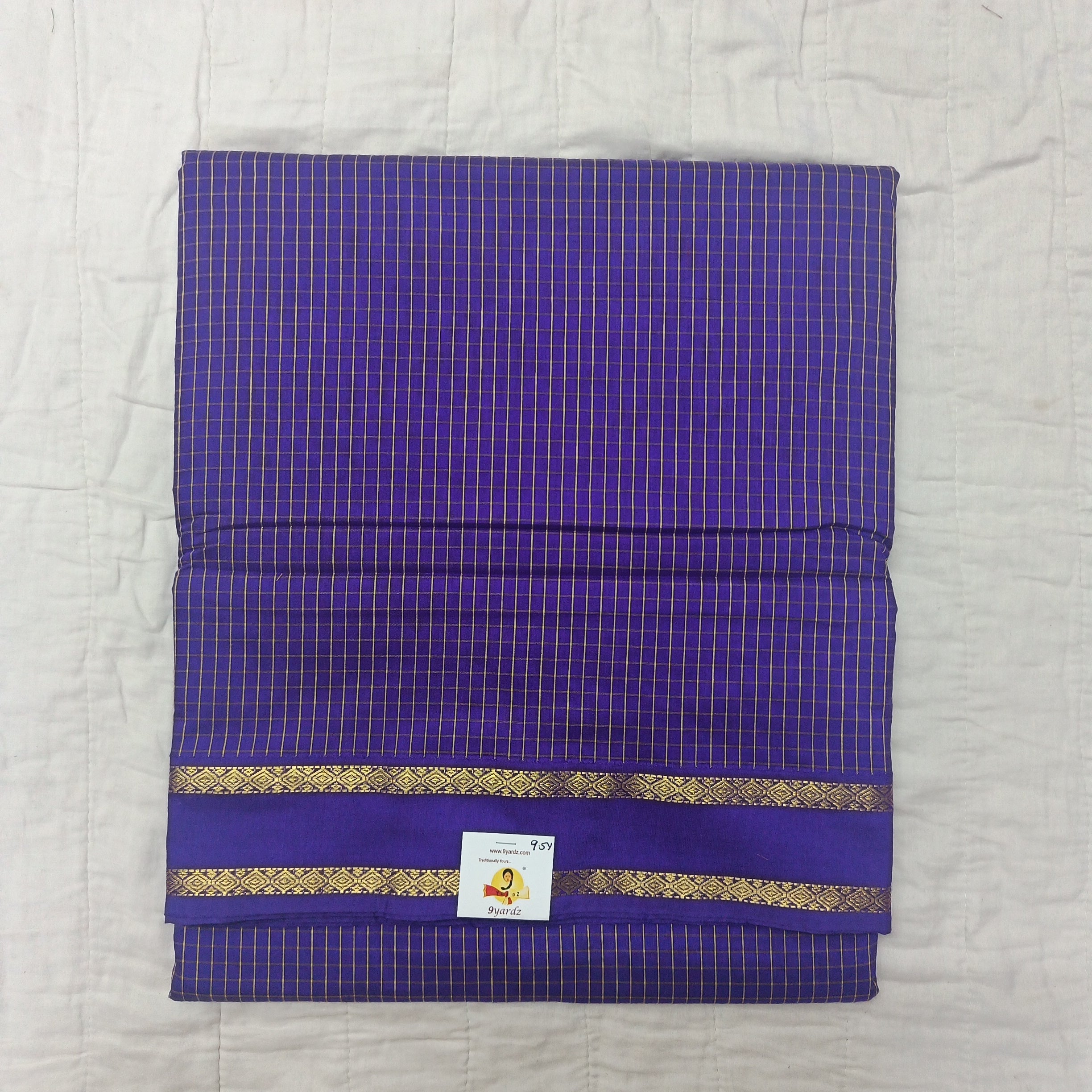 Kalyani Cotton checked madisar 9.5yardz