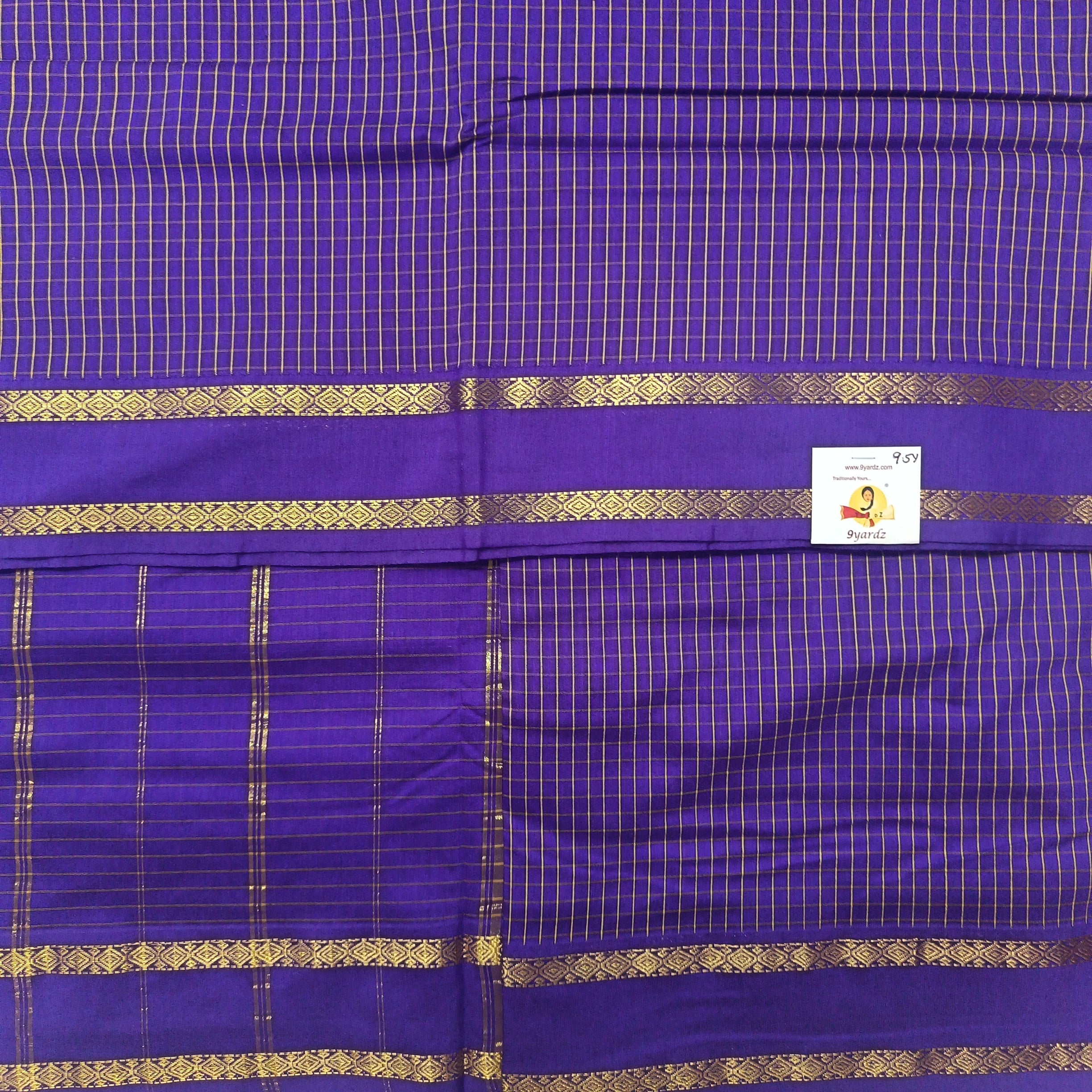 Kalyani Cotton checked madisar 9.5yardz