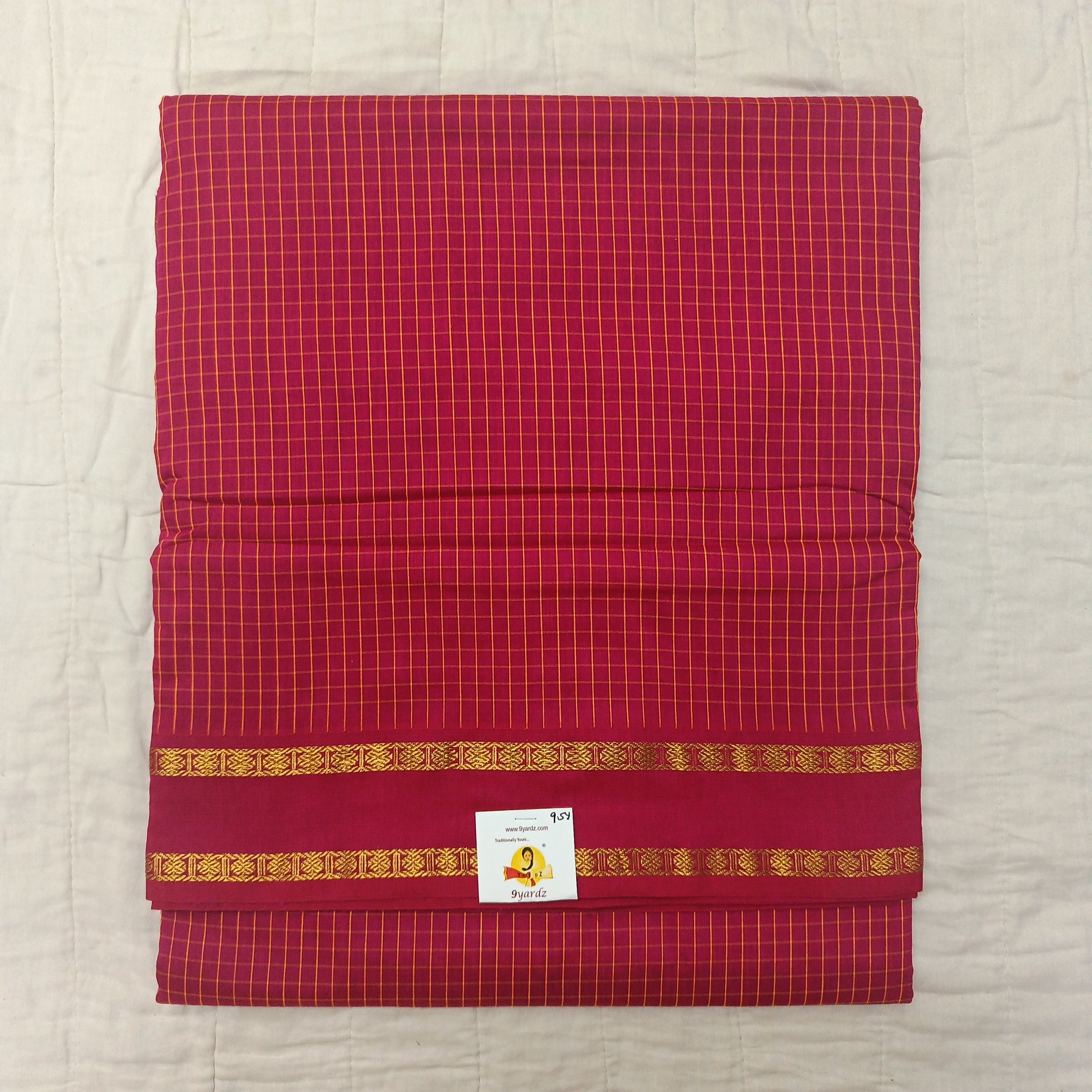 Kalyani Cotton checked madisar 9.5yardz