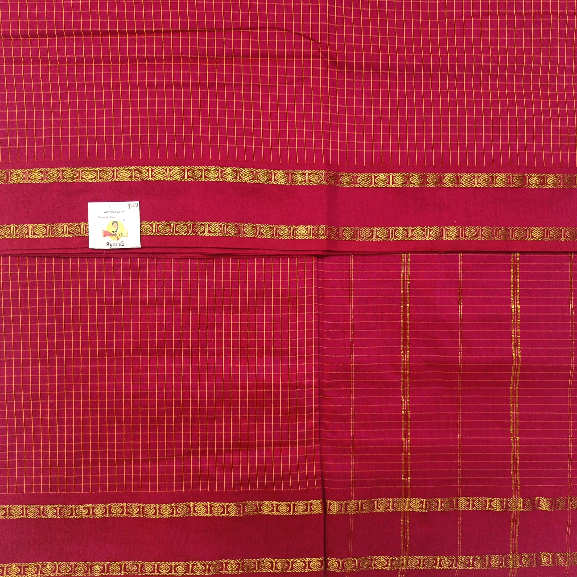 Kalyani Cotton checked madisar 9.5yardz