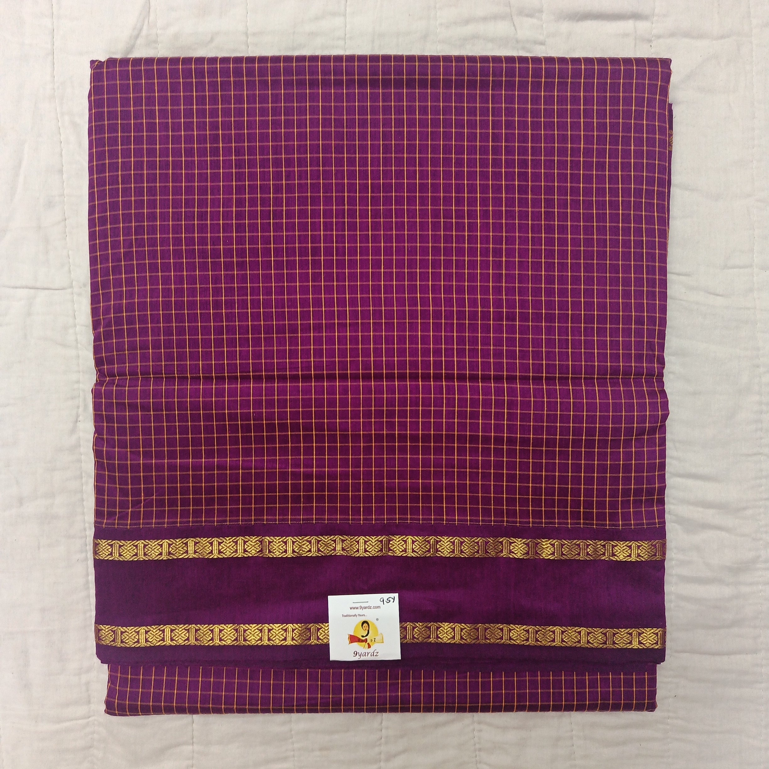 Kalyani Cotton checked madisar 9.5yardz