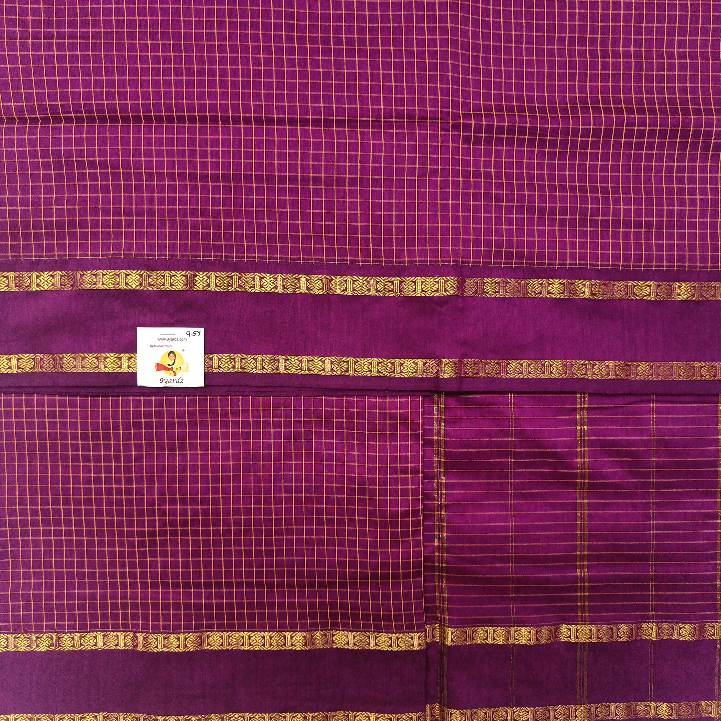 Kalyani Cotton checked madisar 9.5yardz