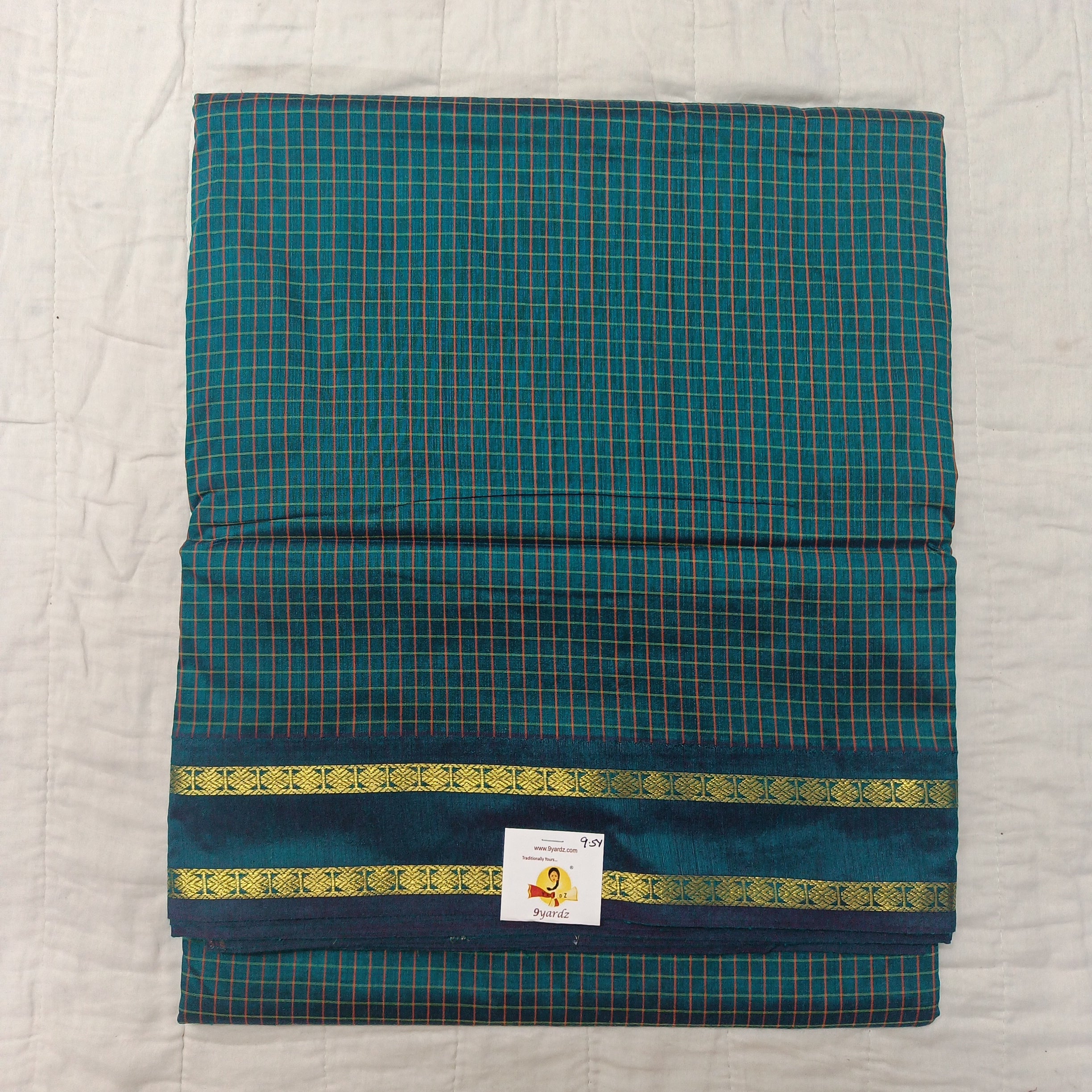 Kalyani Cotton checked madisar 9.5yardz