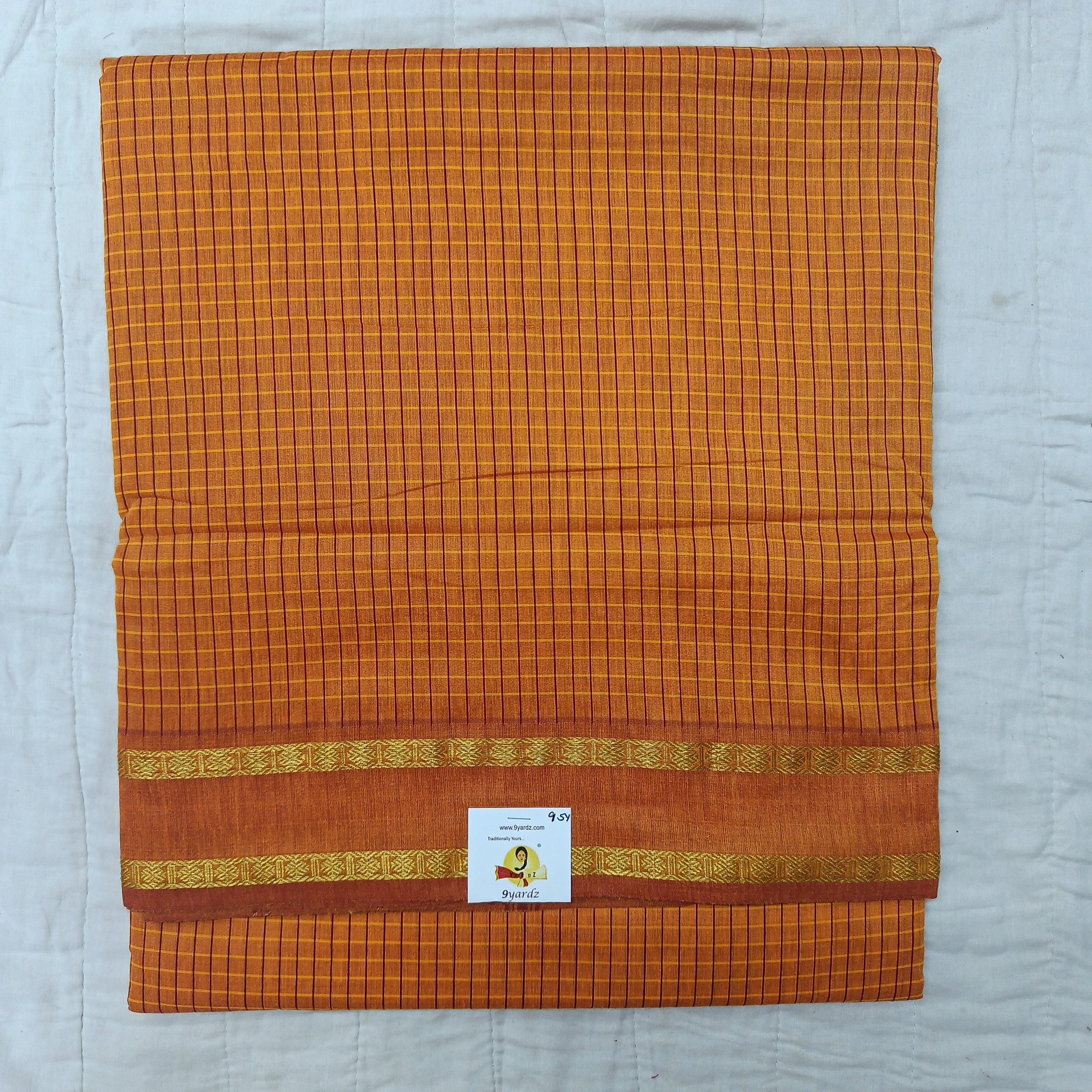 Kalyani Cotton checked madisar 9.5yardz