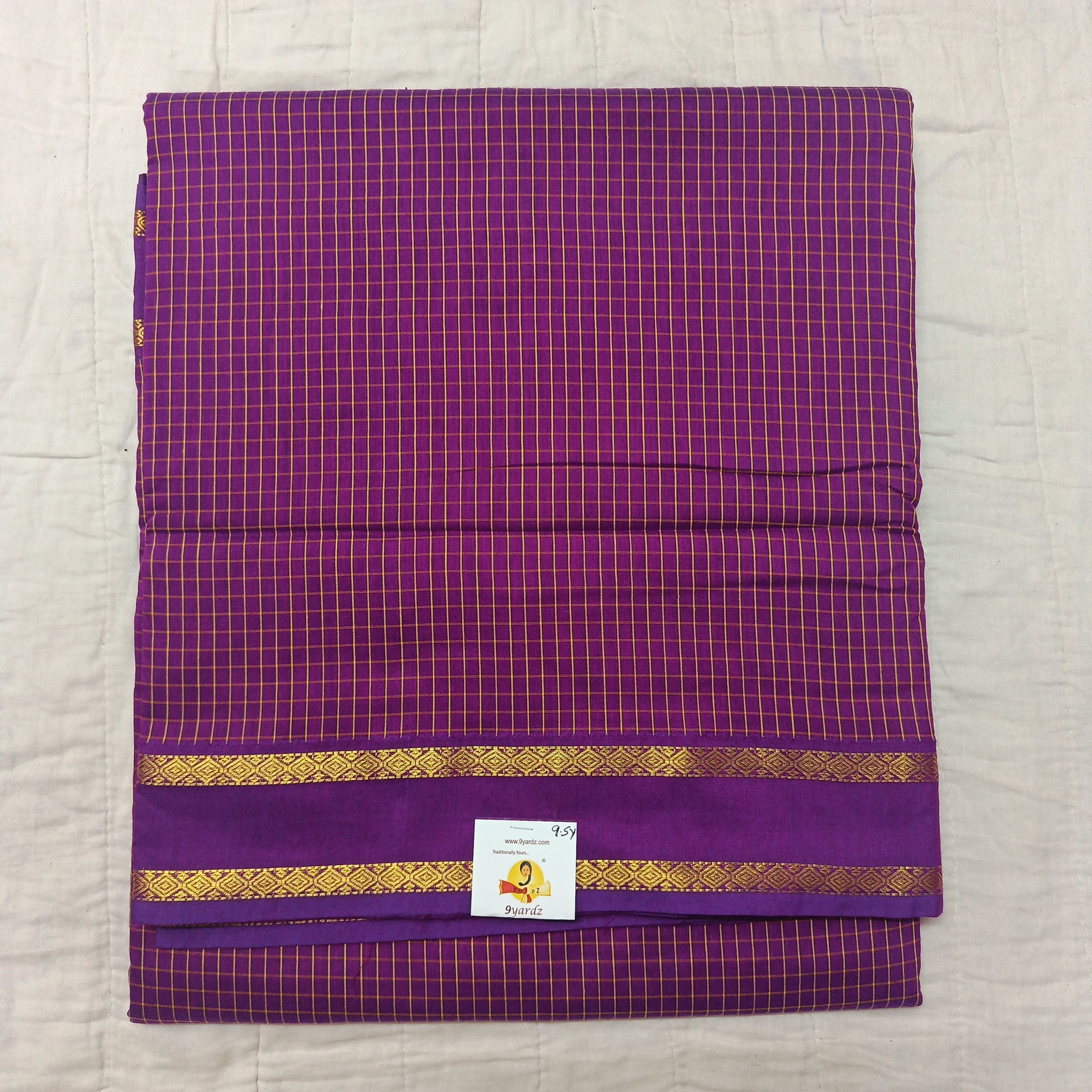 Kalyani Cotton checked madisar 9.5yardz