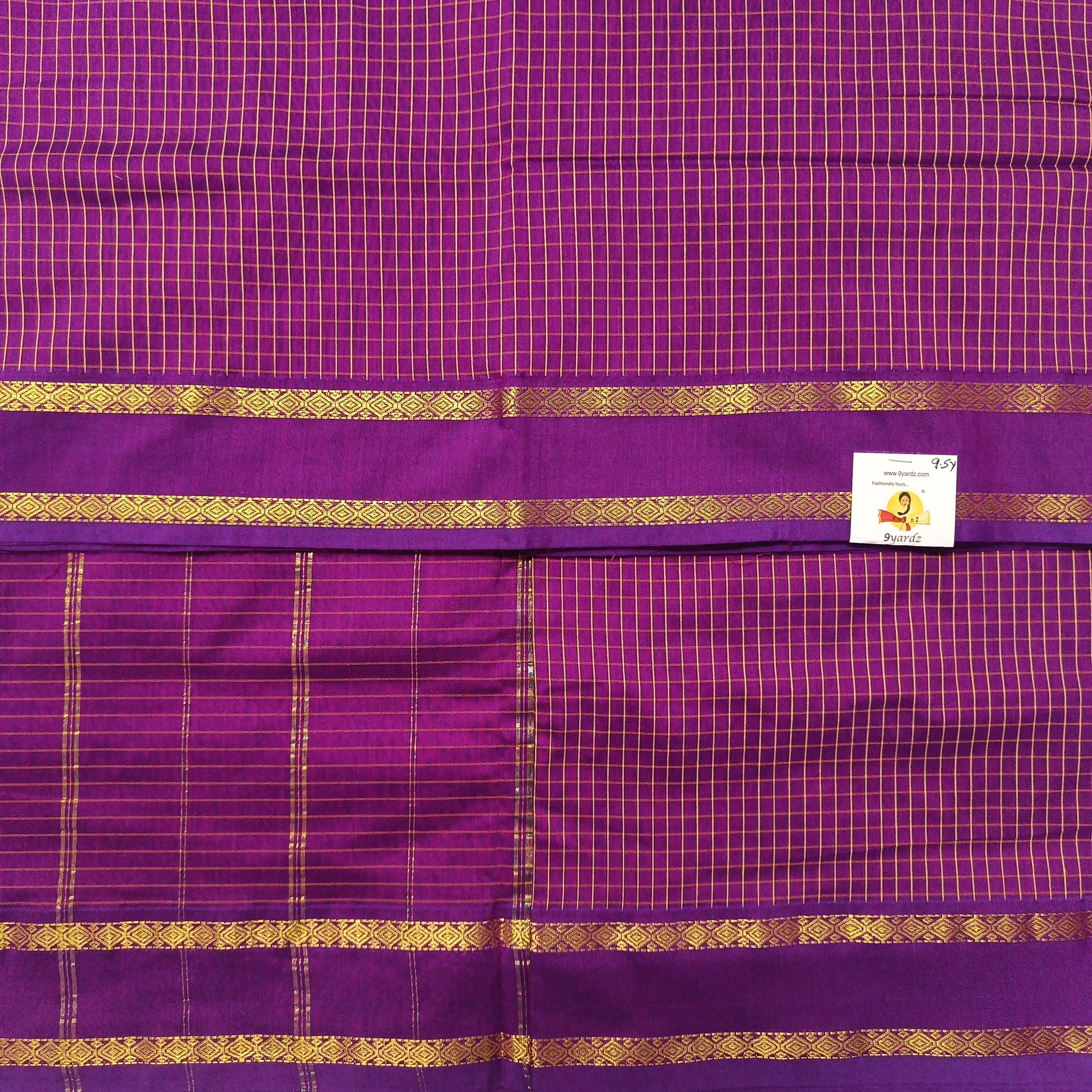 Kalyani Cotton checked madisar 9.5yardz