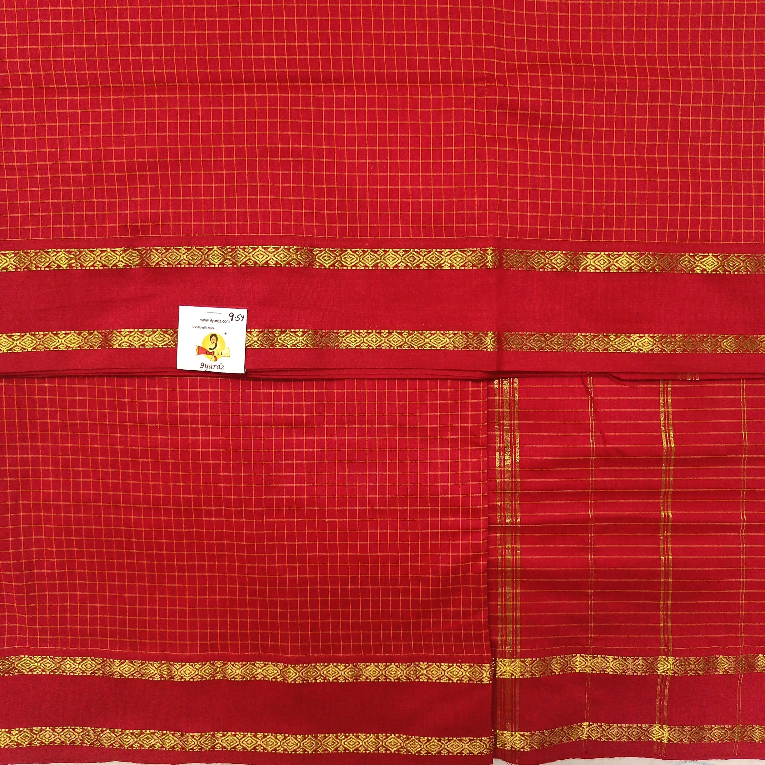 Kalyani Cotton checked madisar 9.5yardz