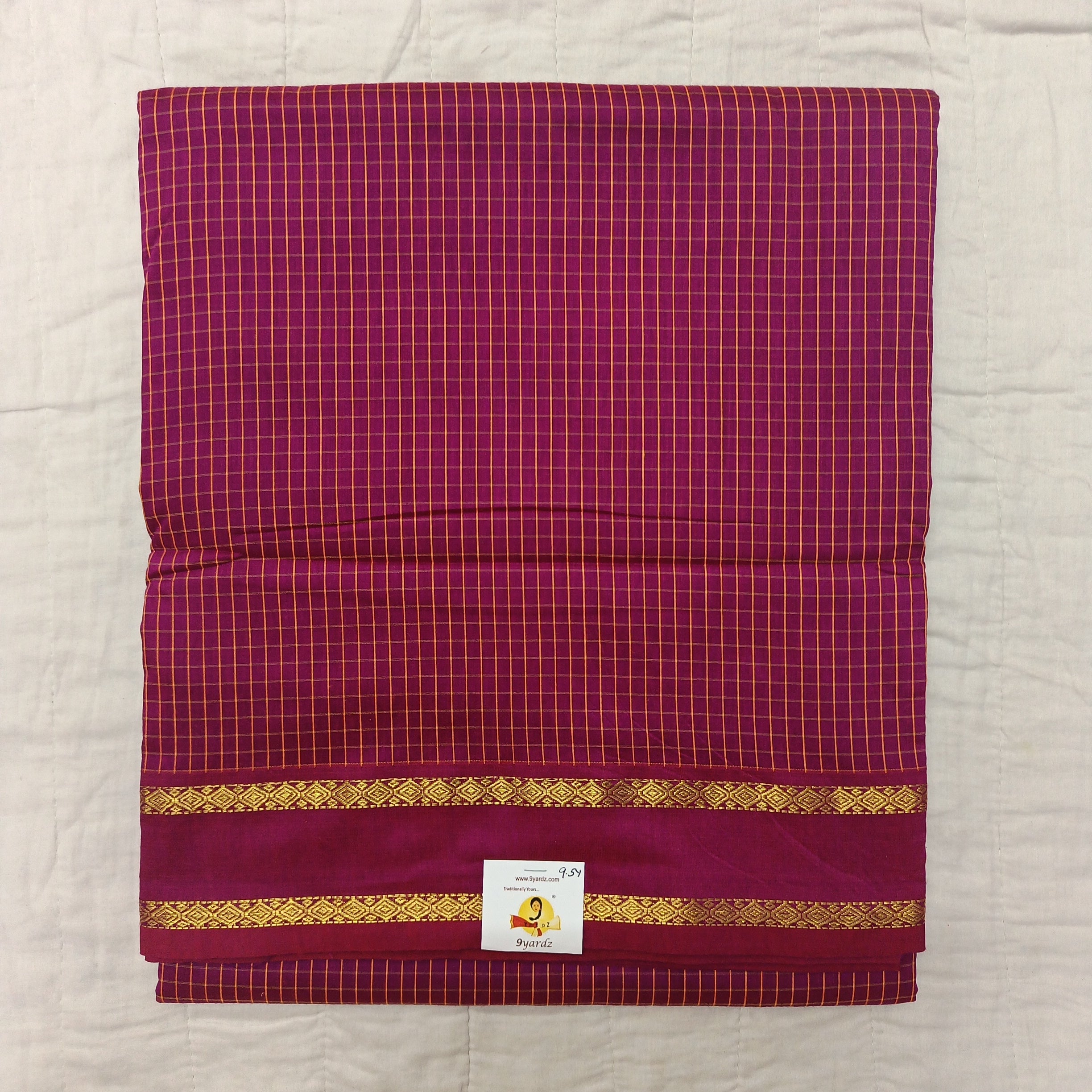Kalyani Cotton checked madisar 9.5yardz