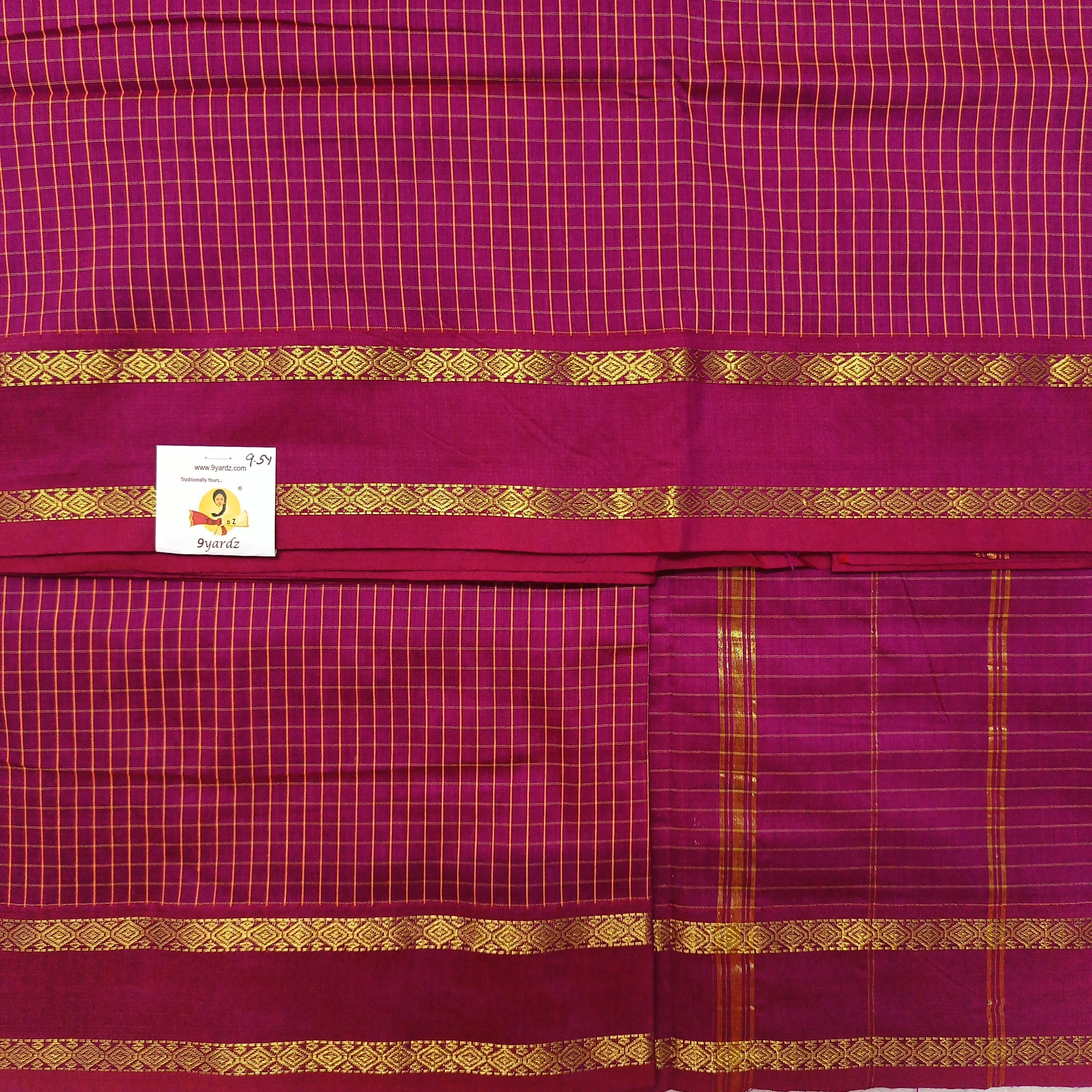 Kalyani Cotton checked madisar 9.5yardz