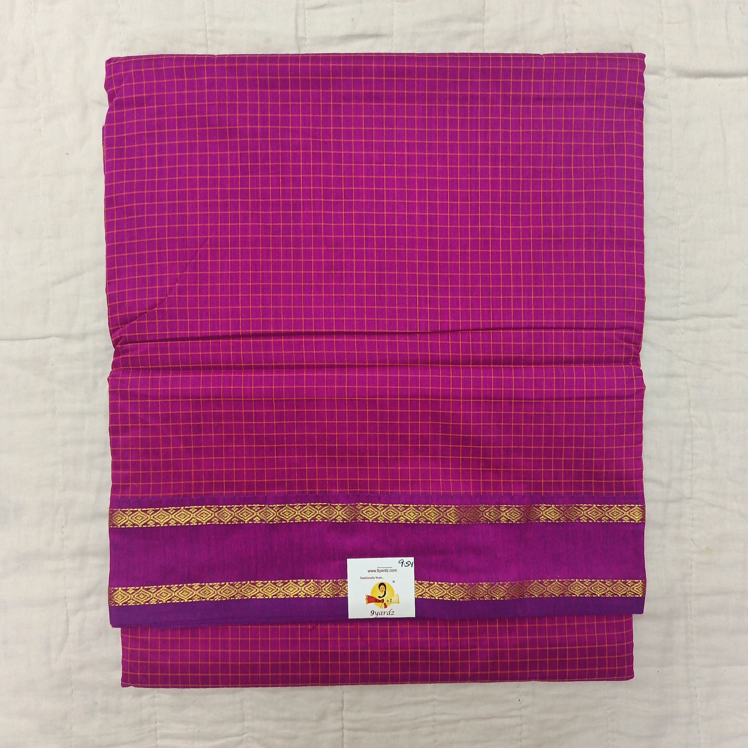 Kalyani Cotton checked madisar 9.5yardz