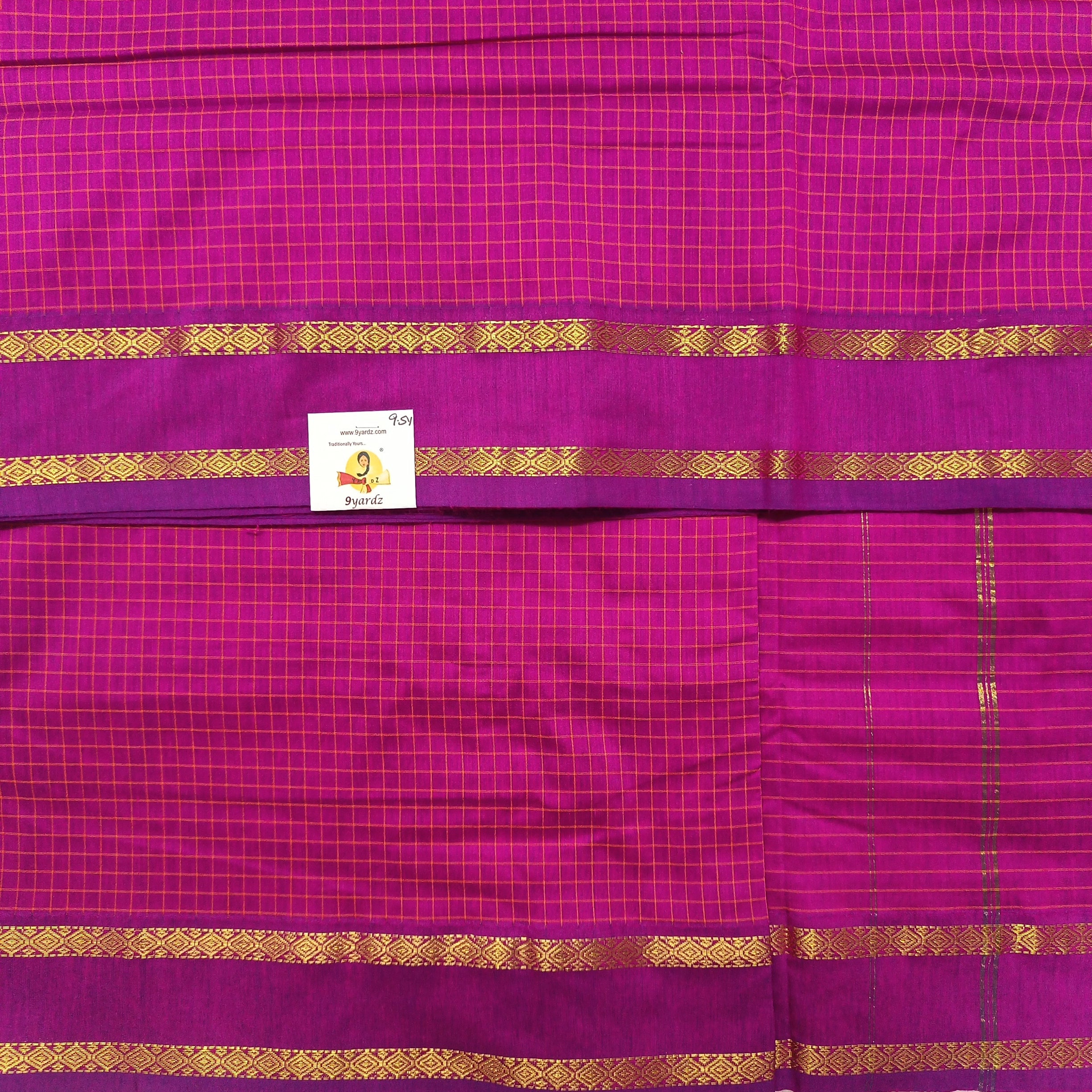 Kalyani Cotton checked madisar 9.5yardz