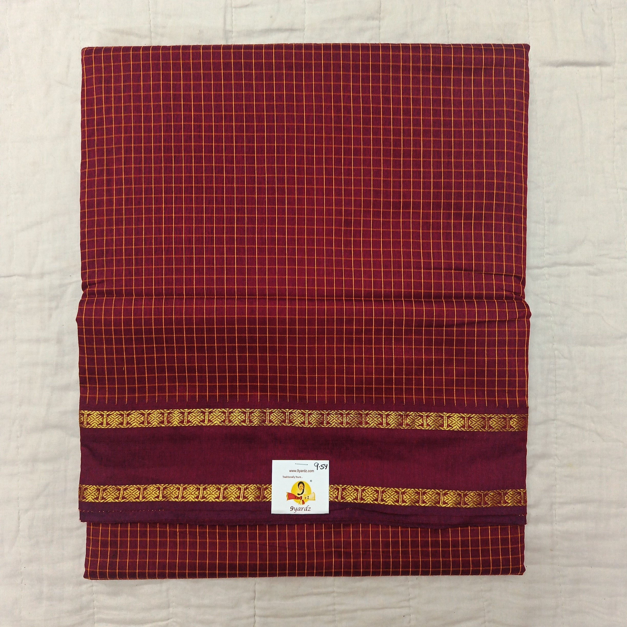 Kalyani Cotton checked madisar 9.5yardz