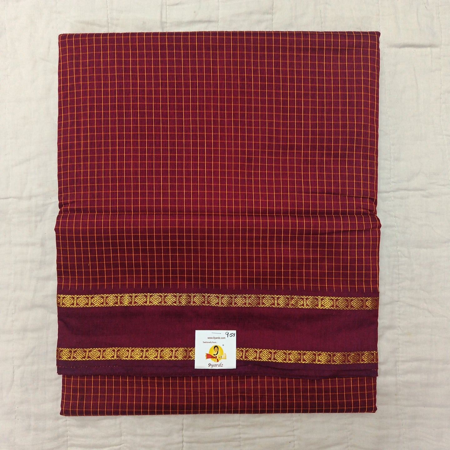 Kalyani Cotton checked madisar 9.5yardz