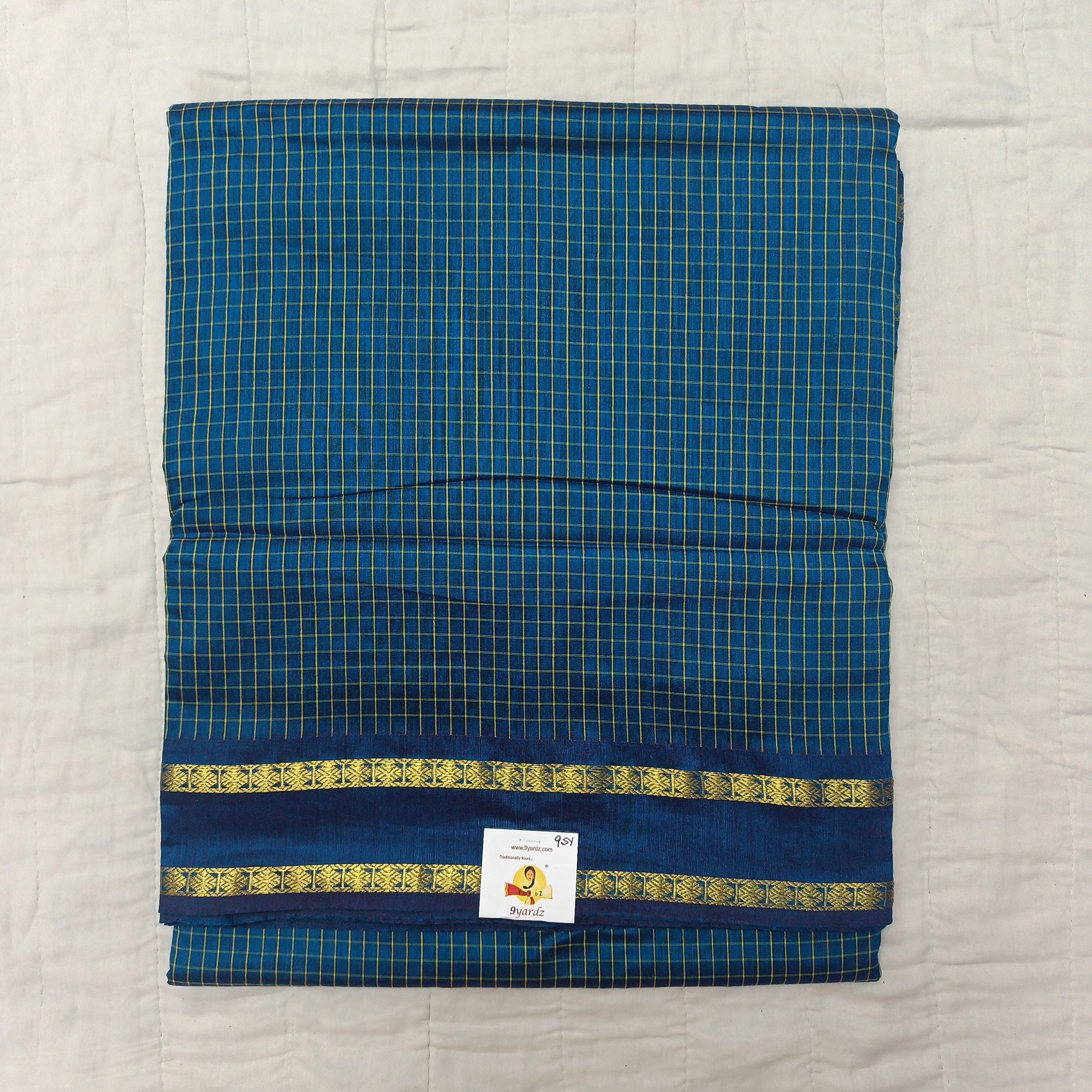 Kalyani Cotton checked madisar 9.5yardz