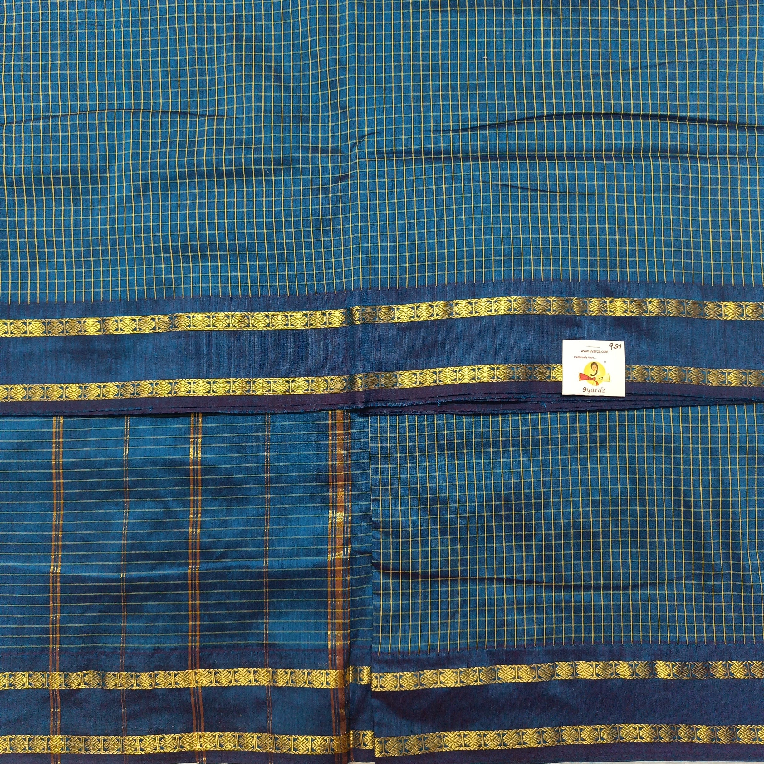 Kalyani Cotton checked madisar 9.5yardz