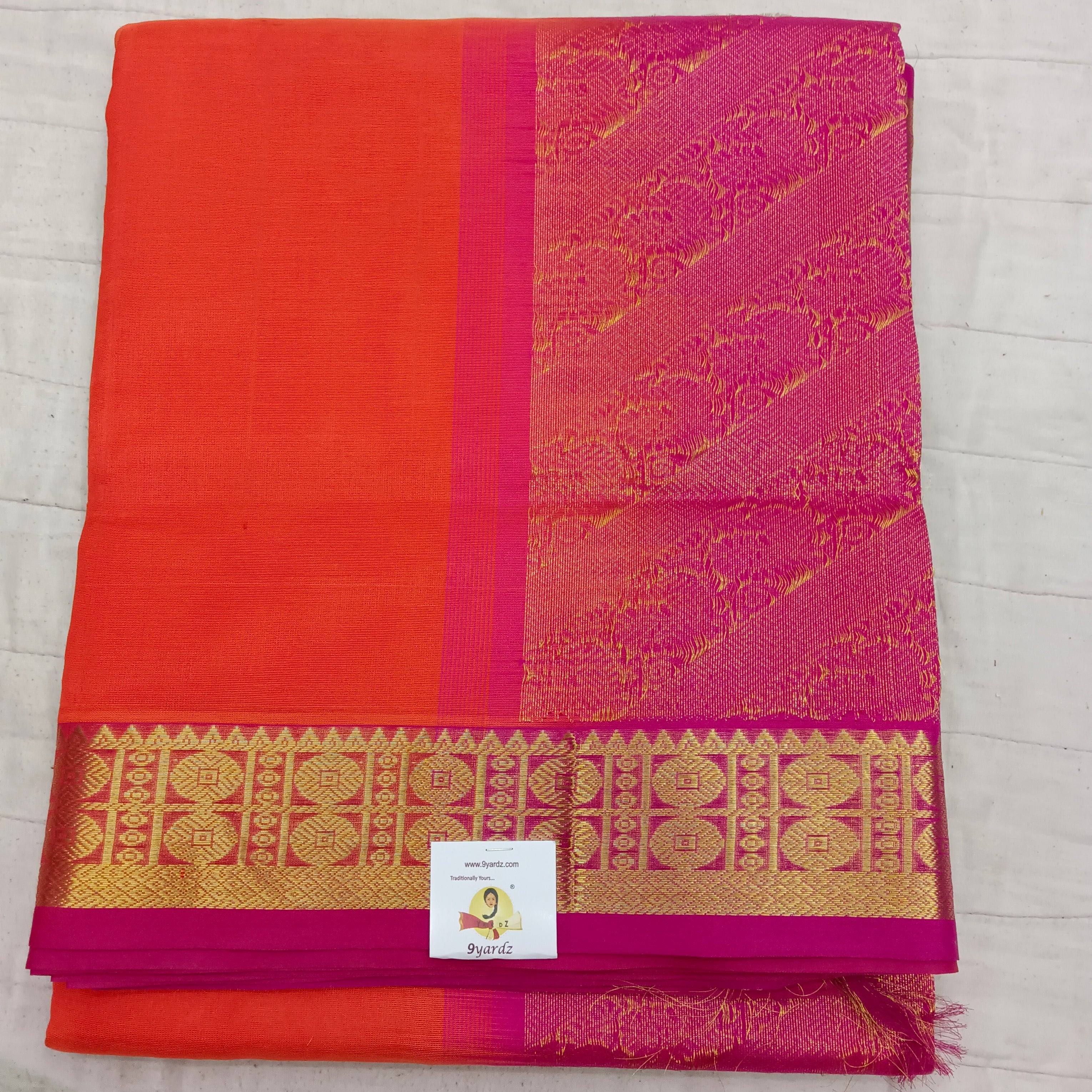 Pure silk cotton- Reverse Pallu- Semi Korvai