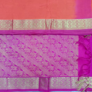 Pure silk cotton- Reverse Pallu- Semi Korvai