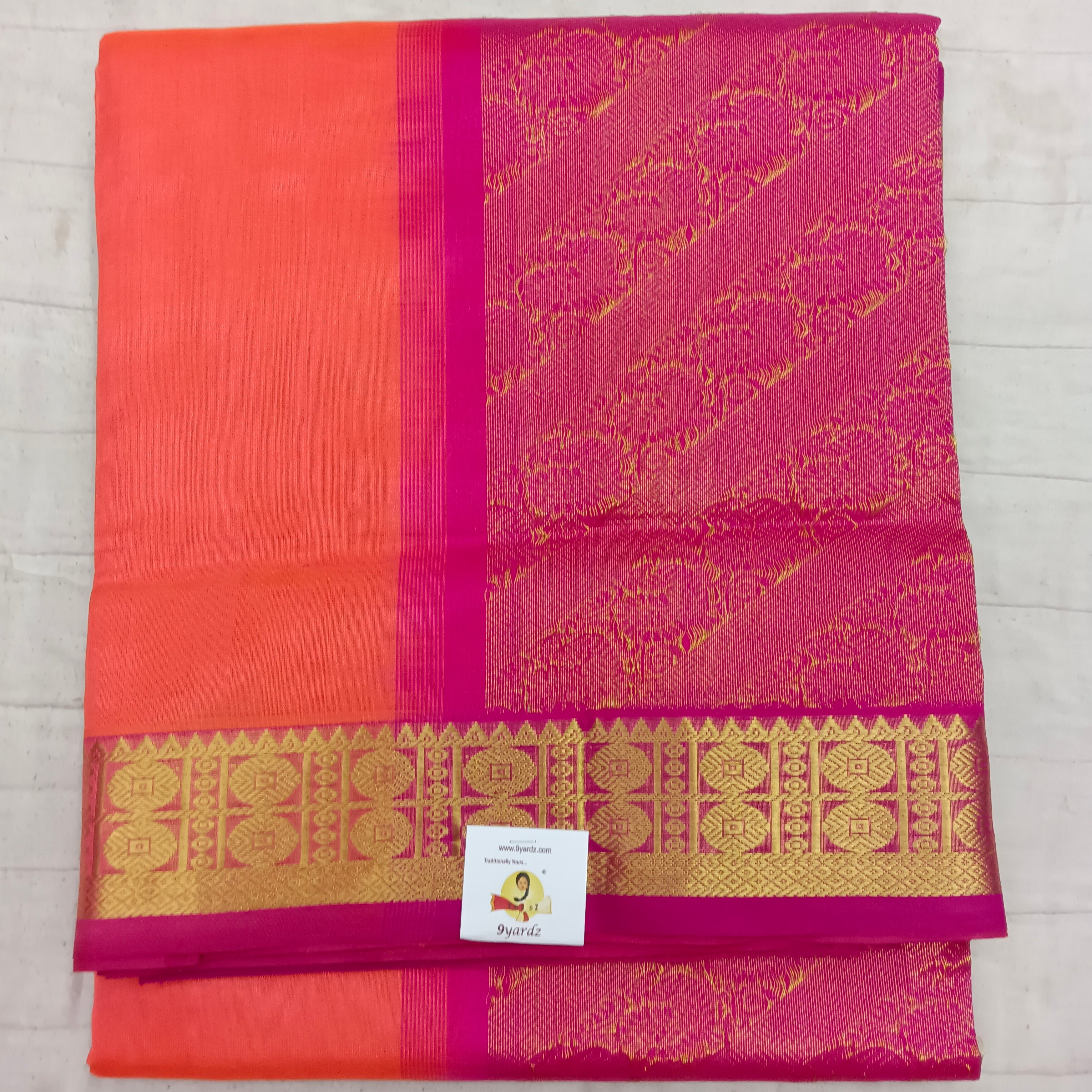Pure silk cotton- Reverse Pallu- Semi Korvai