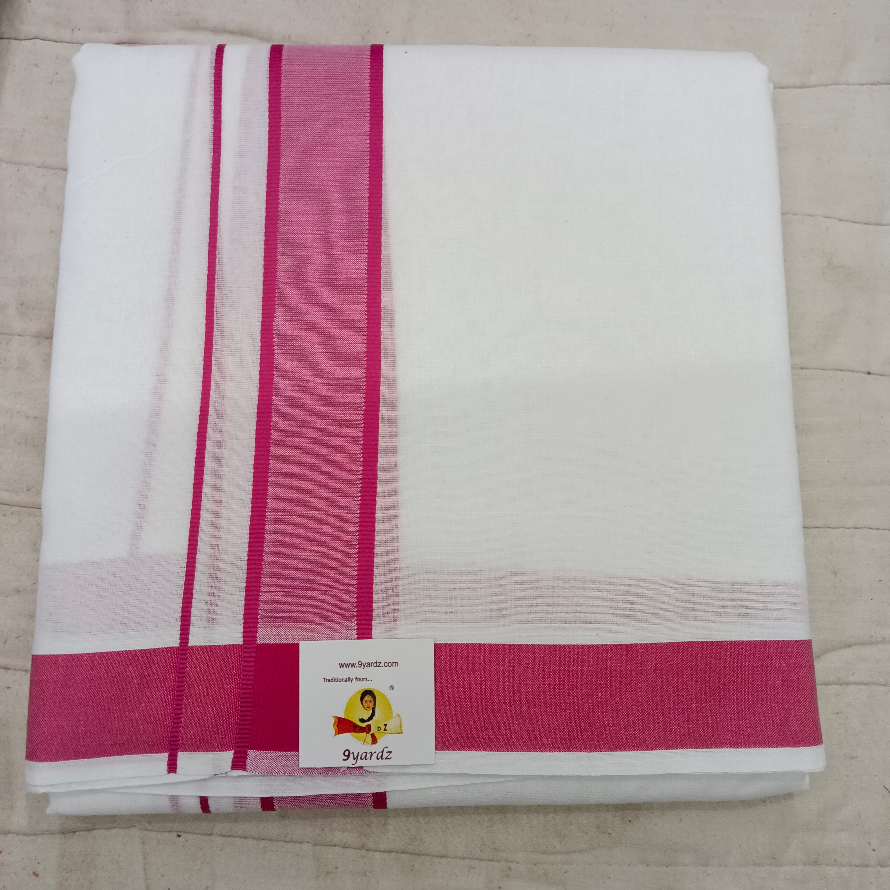 Cotton Dhothi Bleached 9*5