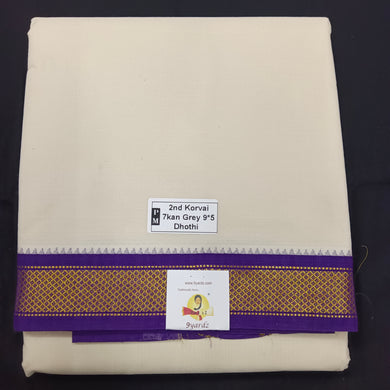 Pure cotton Muhurtham dhoti 9*5 7 mayilKann