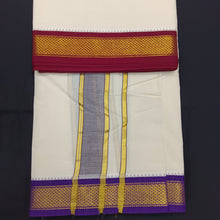 Load image into Gallery viewer, Pure cotton Muhurtham dhoti 9*5 7 mayilKann