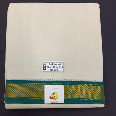 Pure cotton Muhurtham dhoti 9*5 7mayilKann