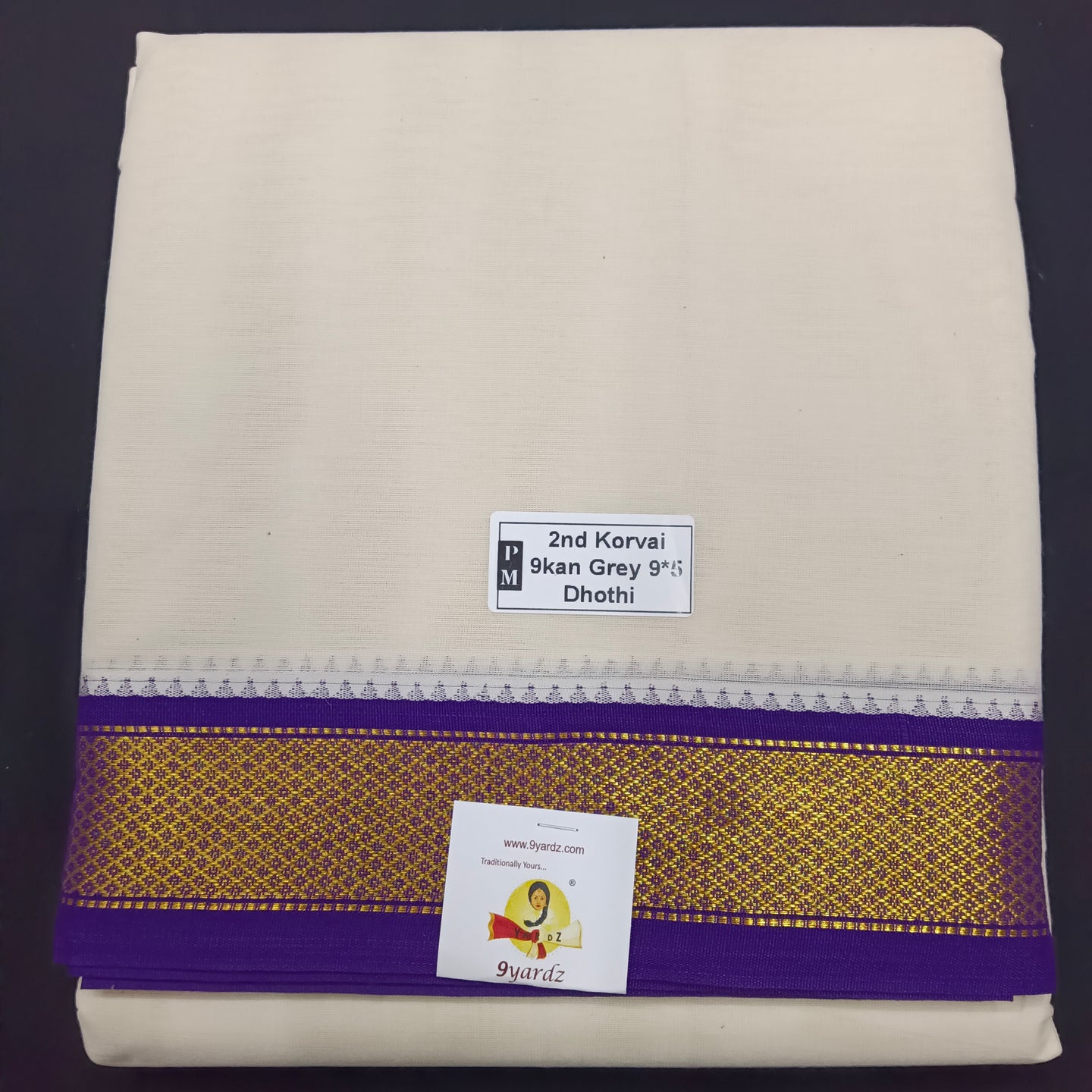 Pure cotton Muhurtham dhoti 9*5 9mayilKann