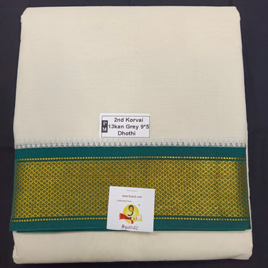 Pure cotton Muhurtham dhoti 9*5 13mayilKann