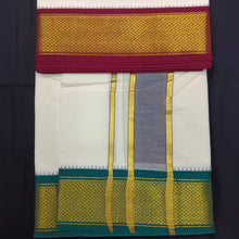 Load image into Gallery viewer, Pure cotton Muhurtham dhoti 9*5 13mayilKann