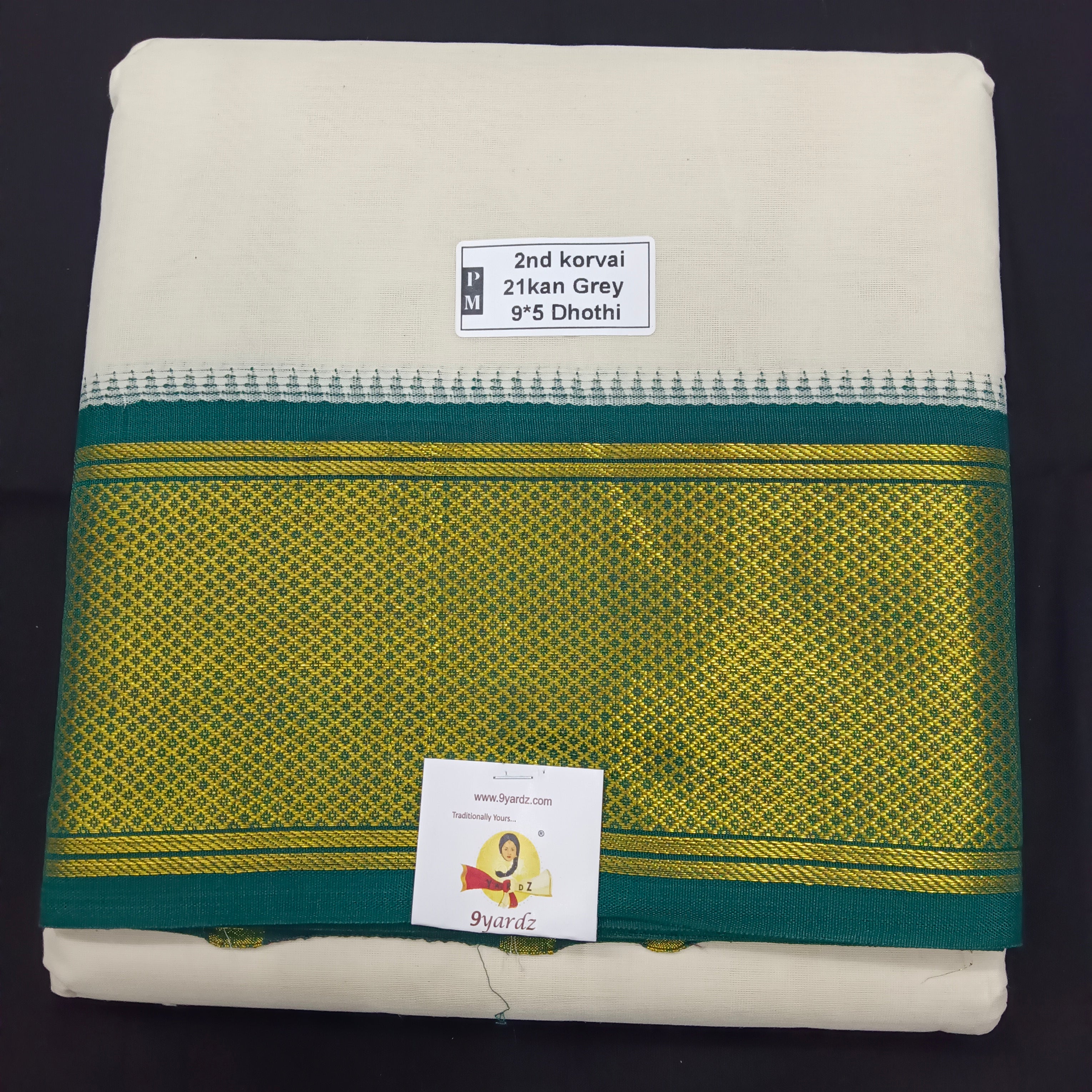 Pure cotton Muhurtham dhoti 9*5 21mayilKann