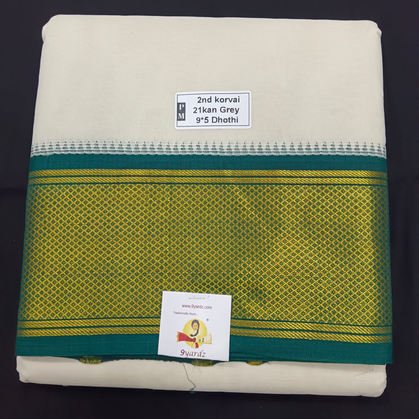 Pure cotton Muhurtham dhoti 9*5 21mayilKann