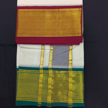 Load image into Gallery viewer, Pure cotton Muhurtham dhoti 9*5 21mayilKann