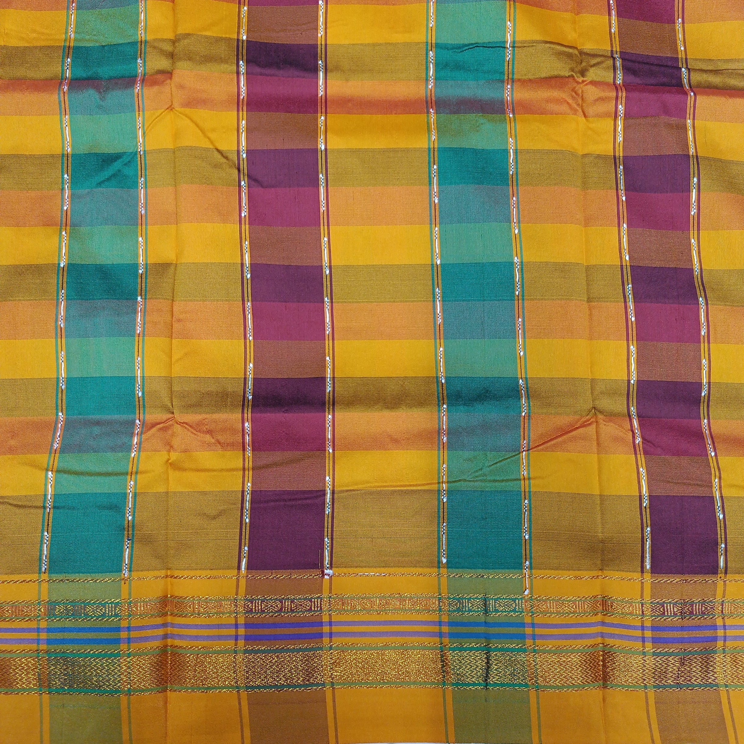 Ikkal checked sarees