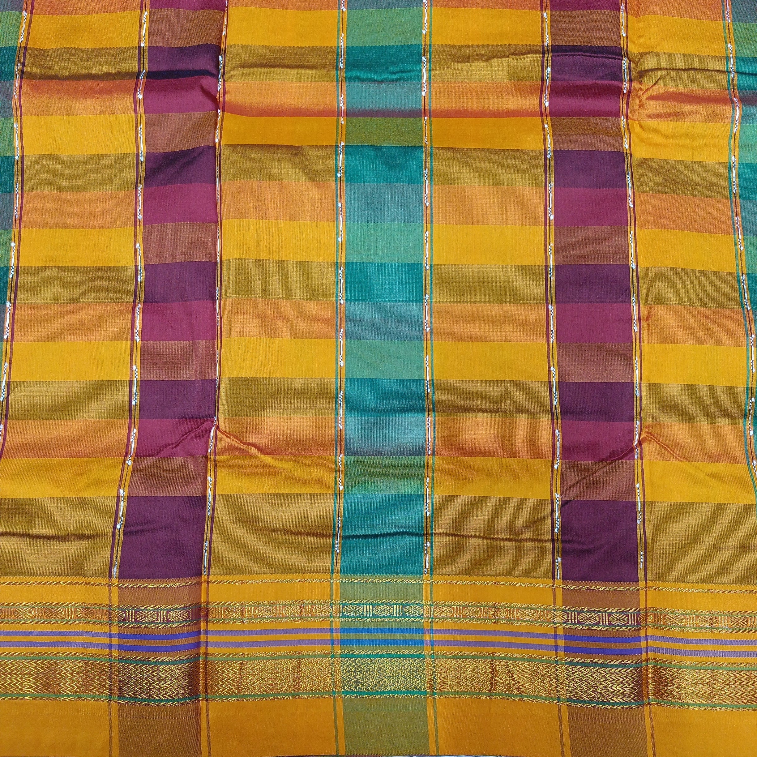 Ikkal checked sarees
