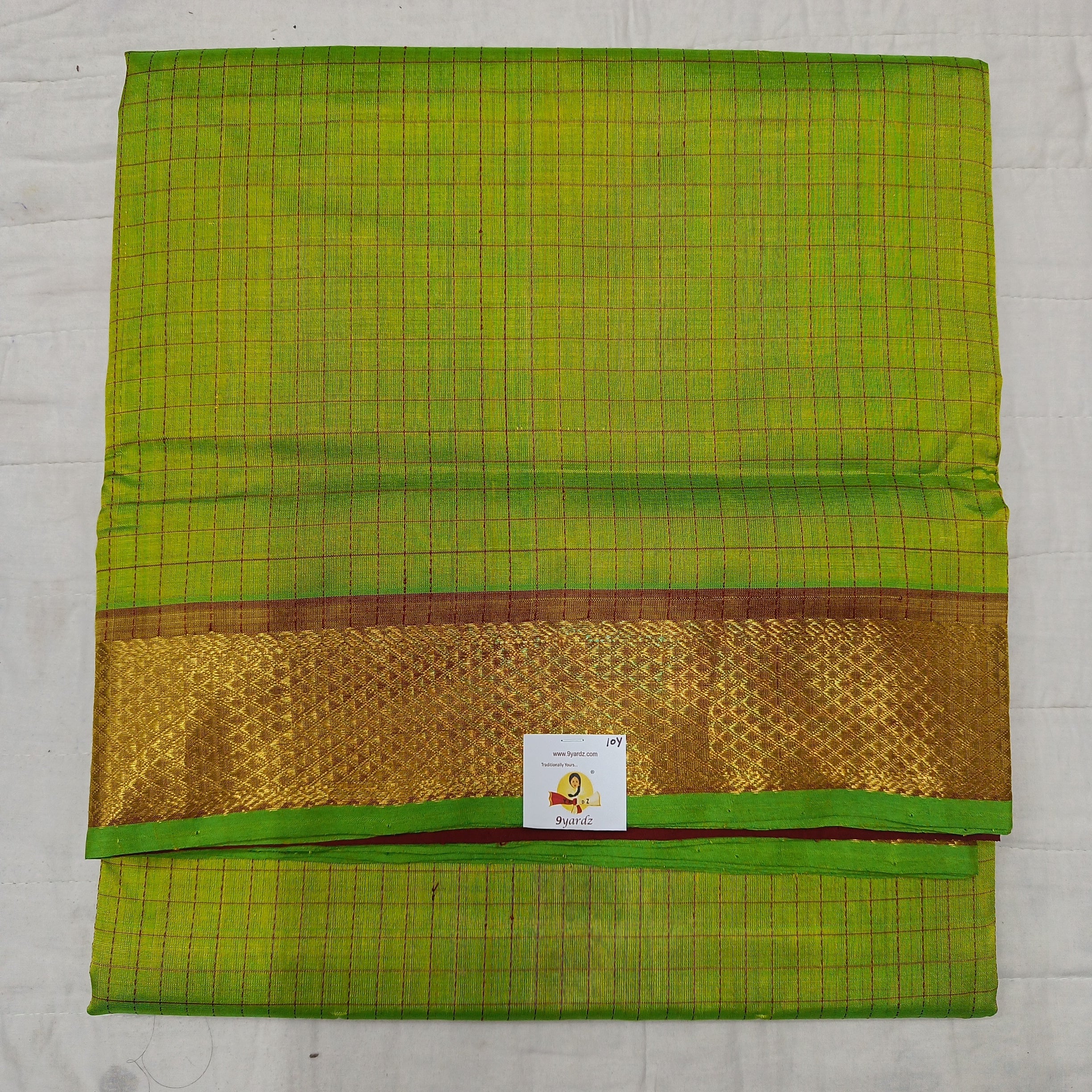 Pure silk cotton- small kattam 10yards (madisar)