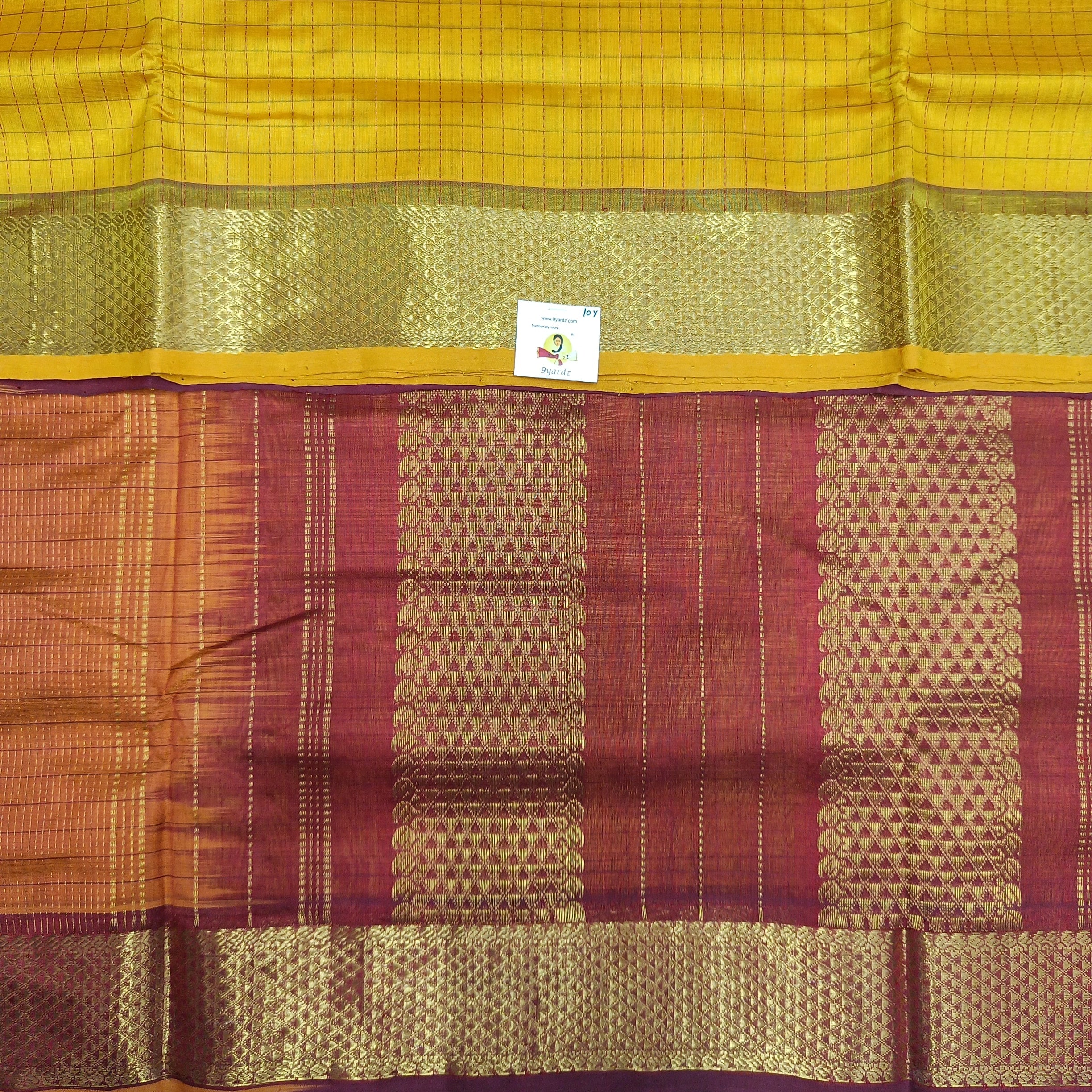Pure silk cotton- small kattam 10yards (madisar)