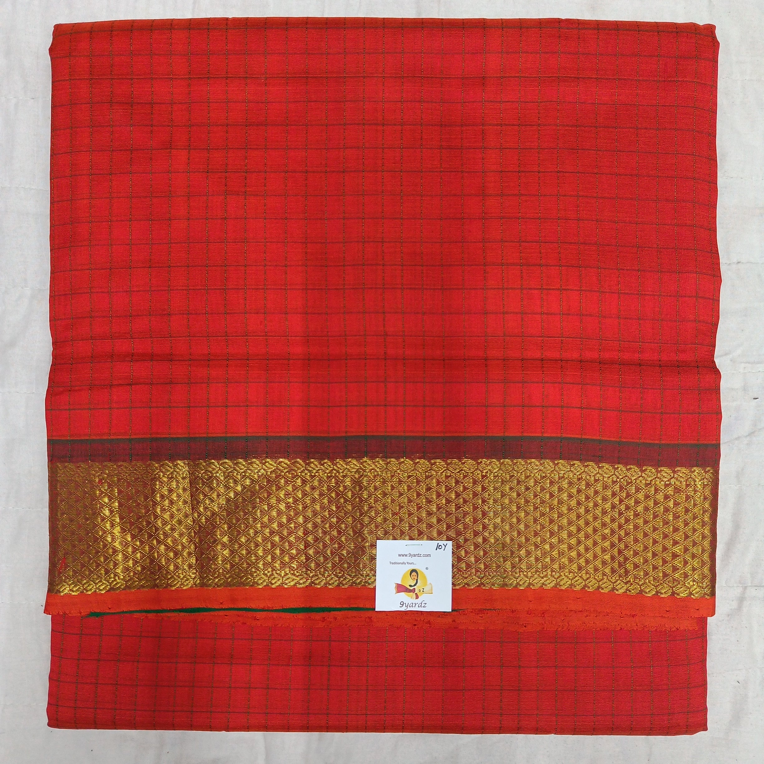 Pure silk cotton- small kattam 10yards (madisar)