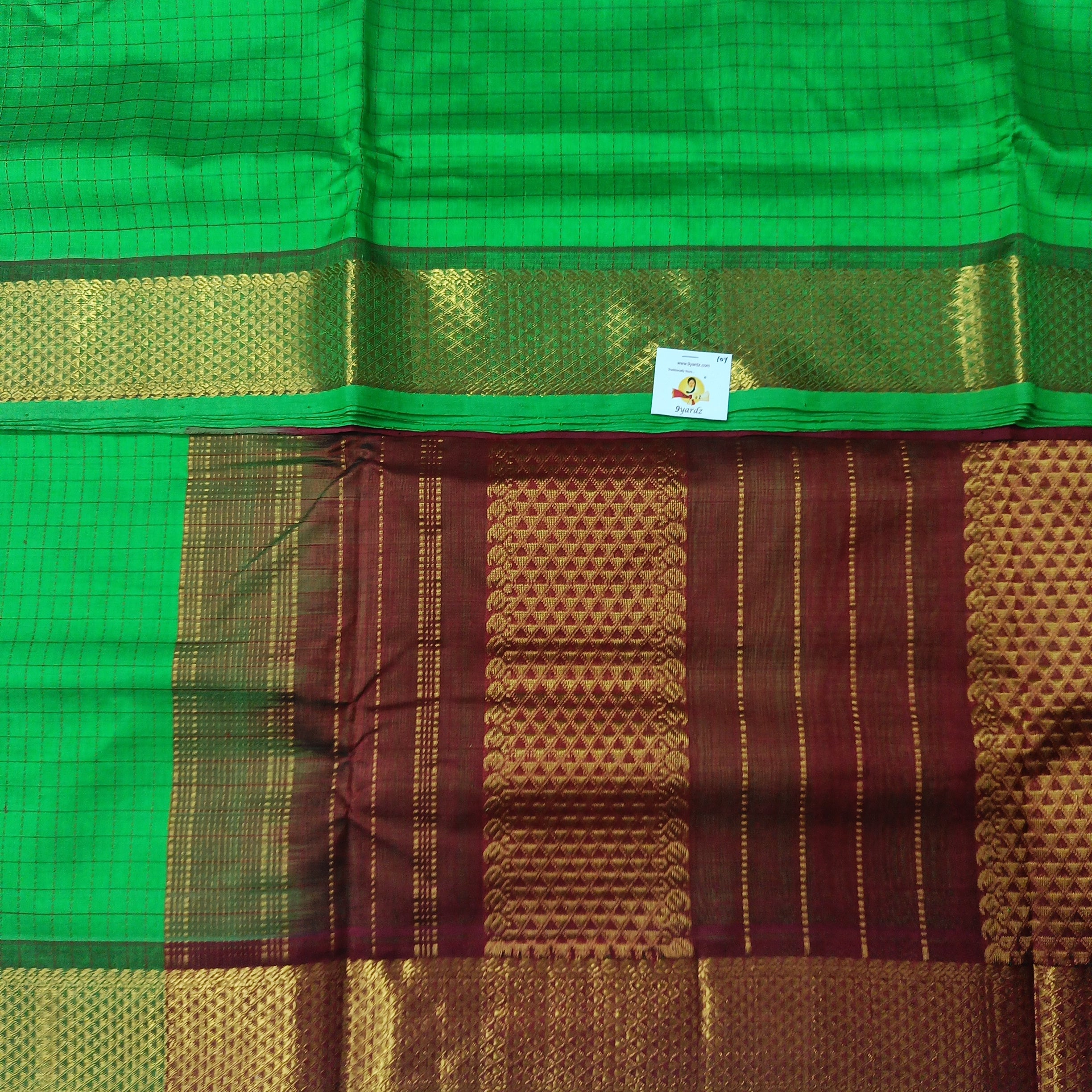 Pure silk cotton- small kattam 10yards (madisar)