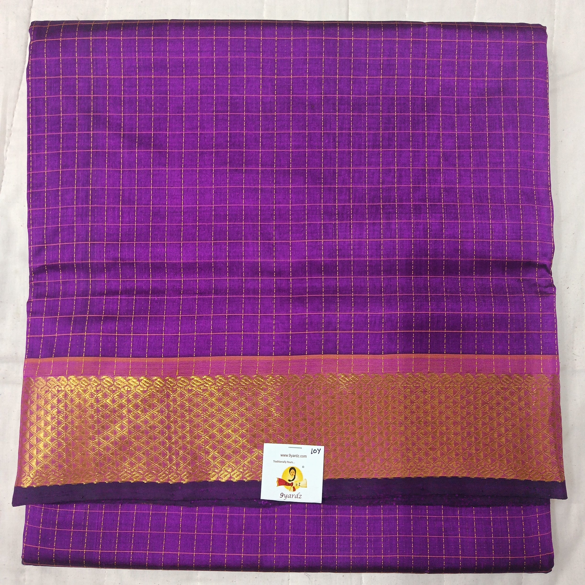 Pure silk cotton- small kattam 10yards (madisar)