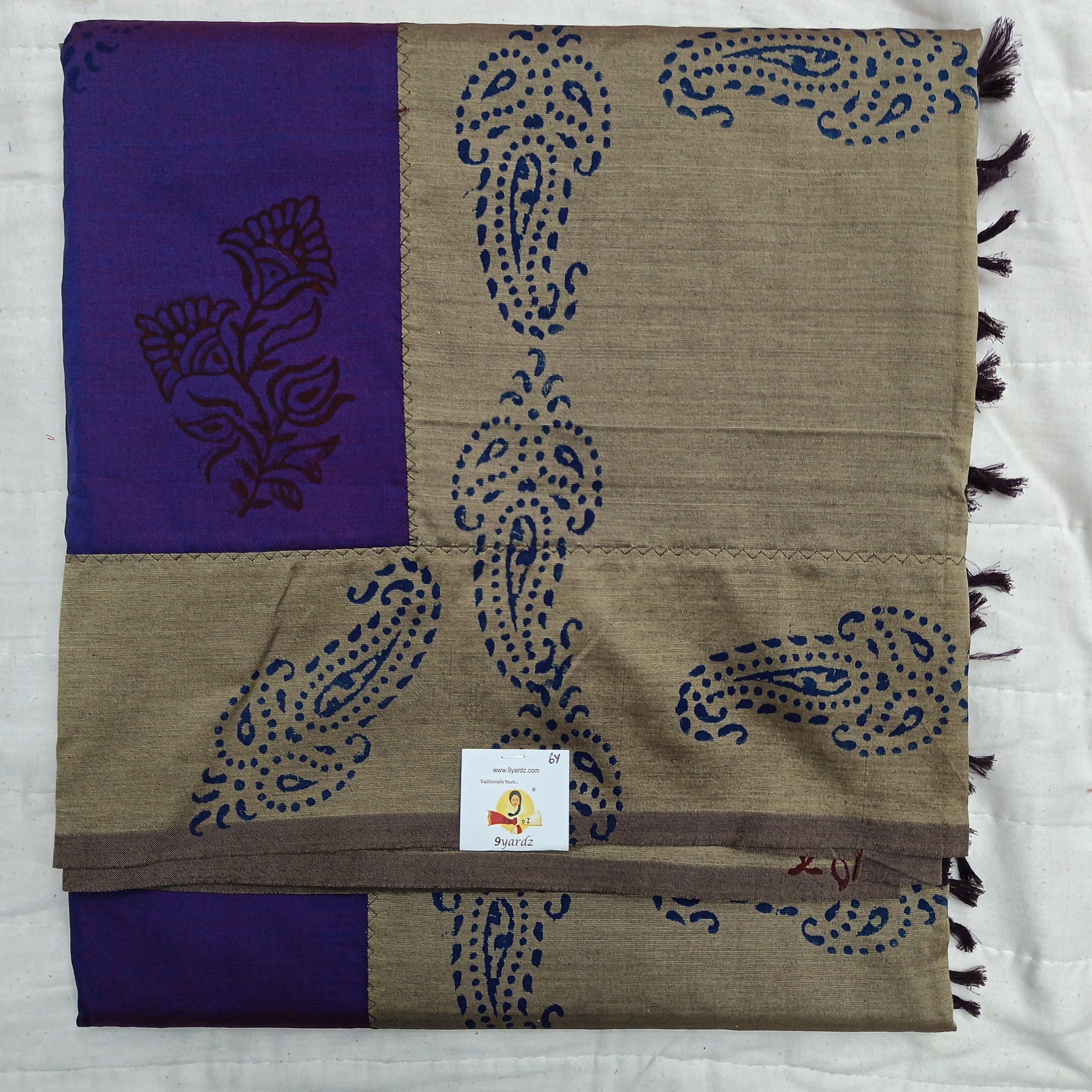 printed Poly cotton 6 yardz Sarees