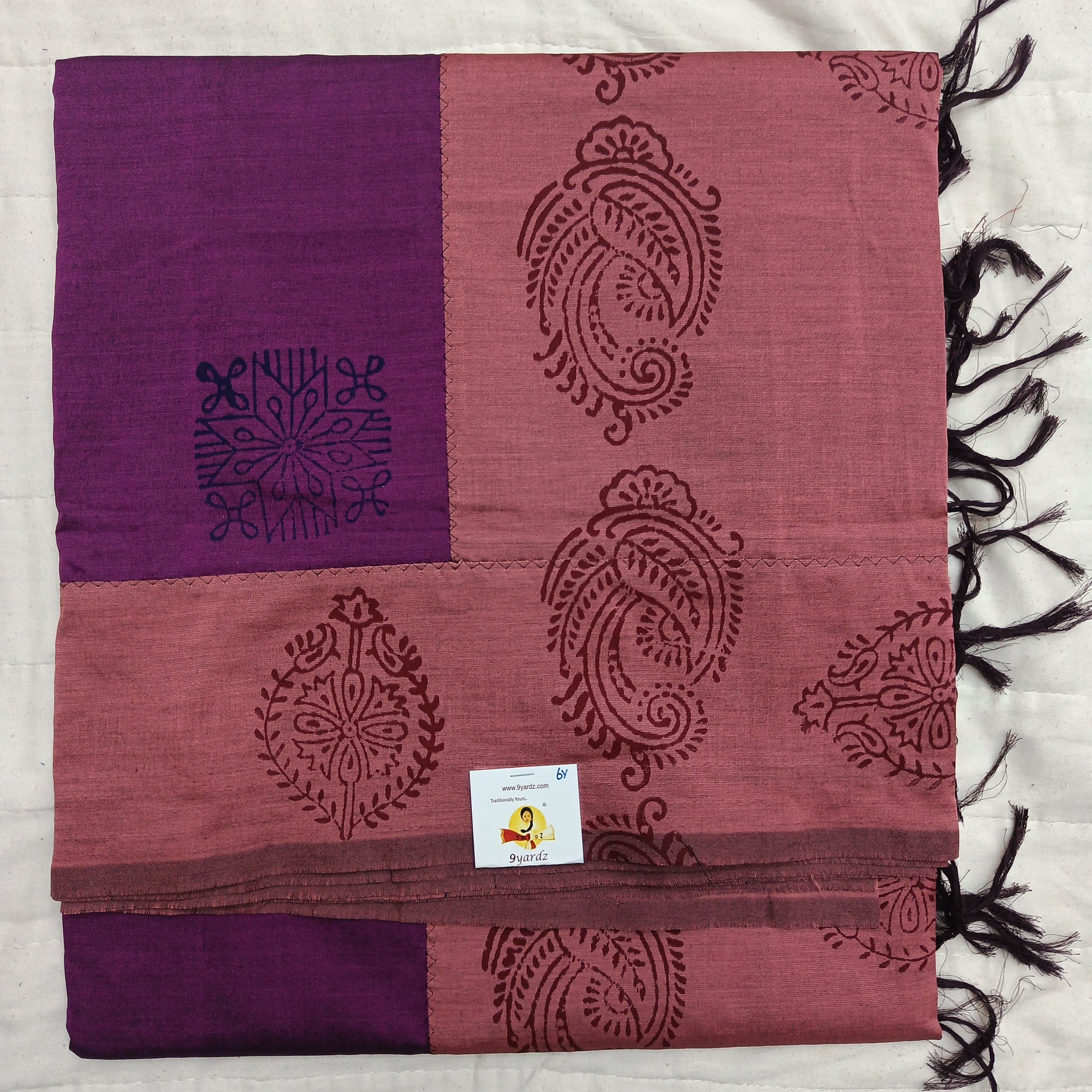 printed Poly cotton 6yardz Sarees