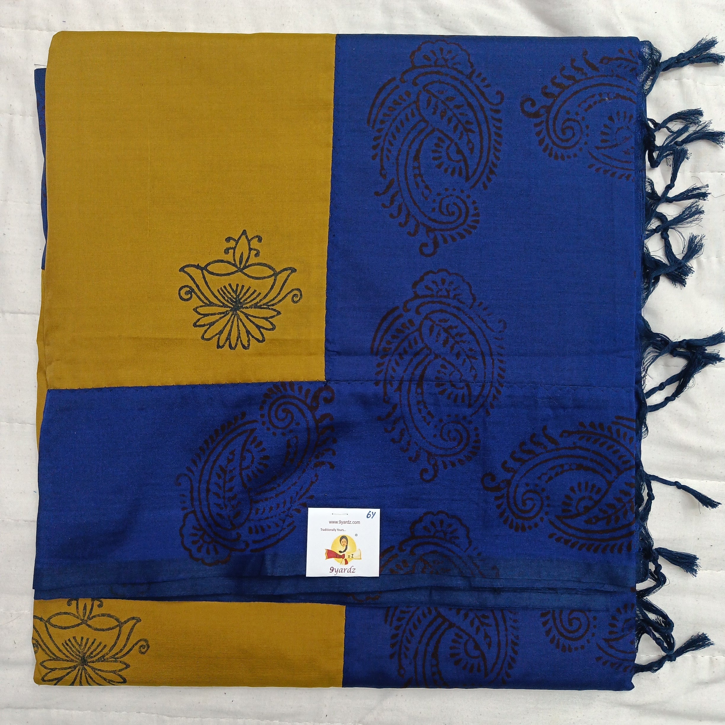 printed Poly cotton 6yardz Sarees