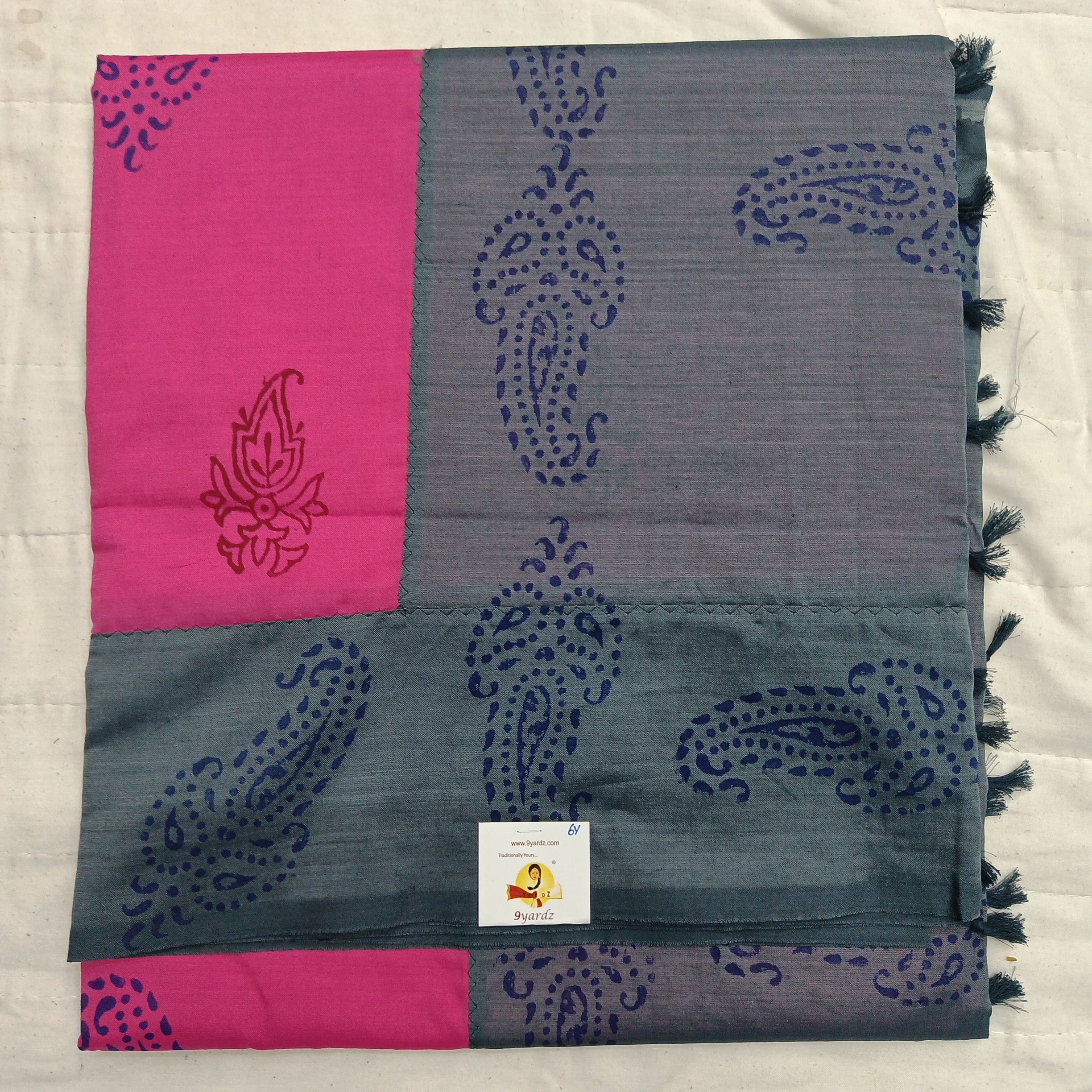 printed Poly cotton 6yardz Sarees